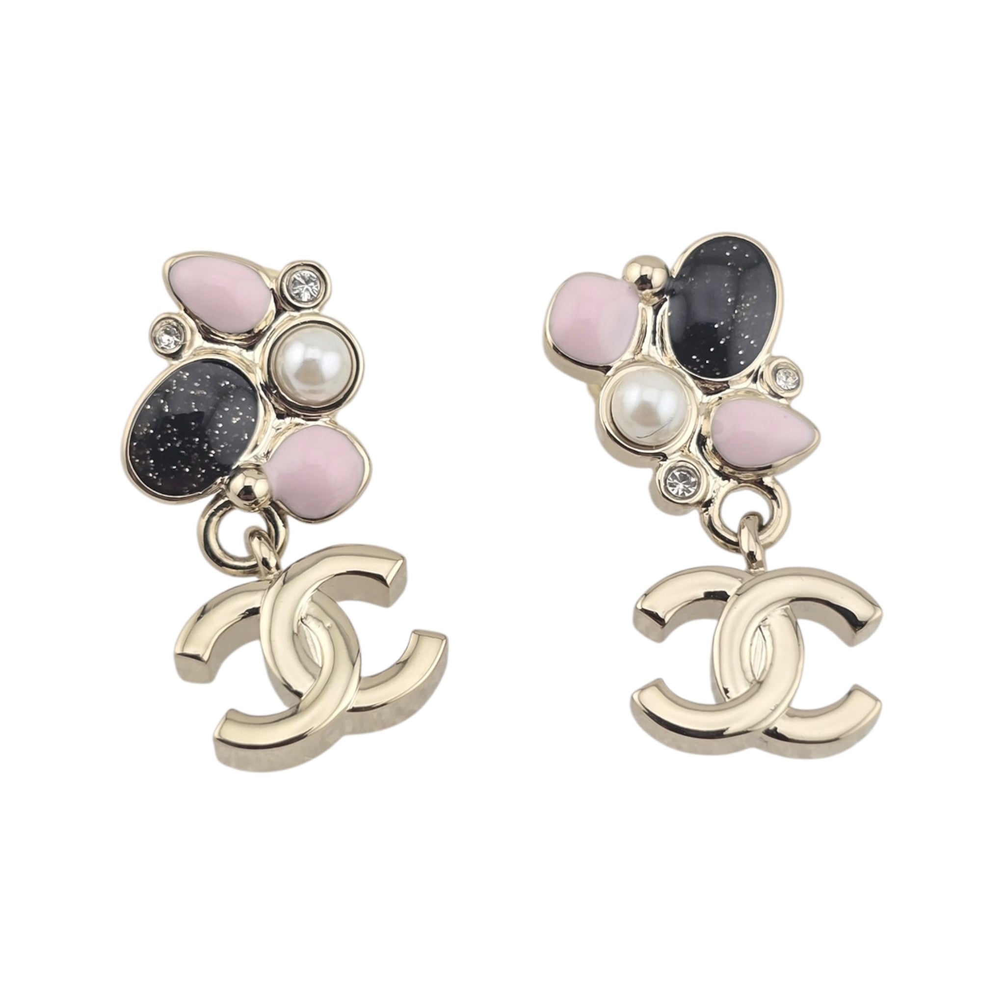 Chanel CC Gold Enamel Earrings 2025 CHANEL
