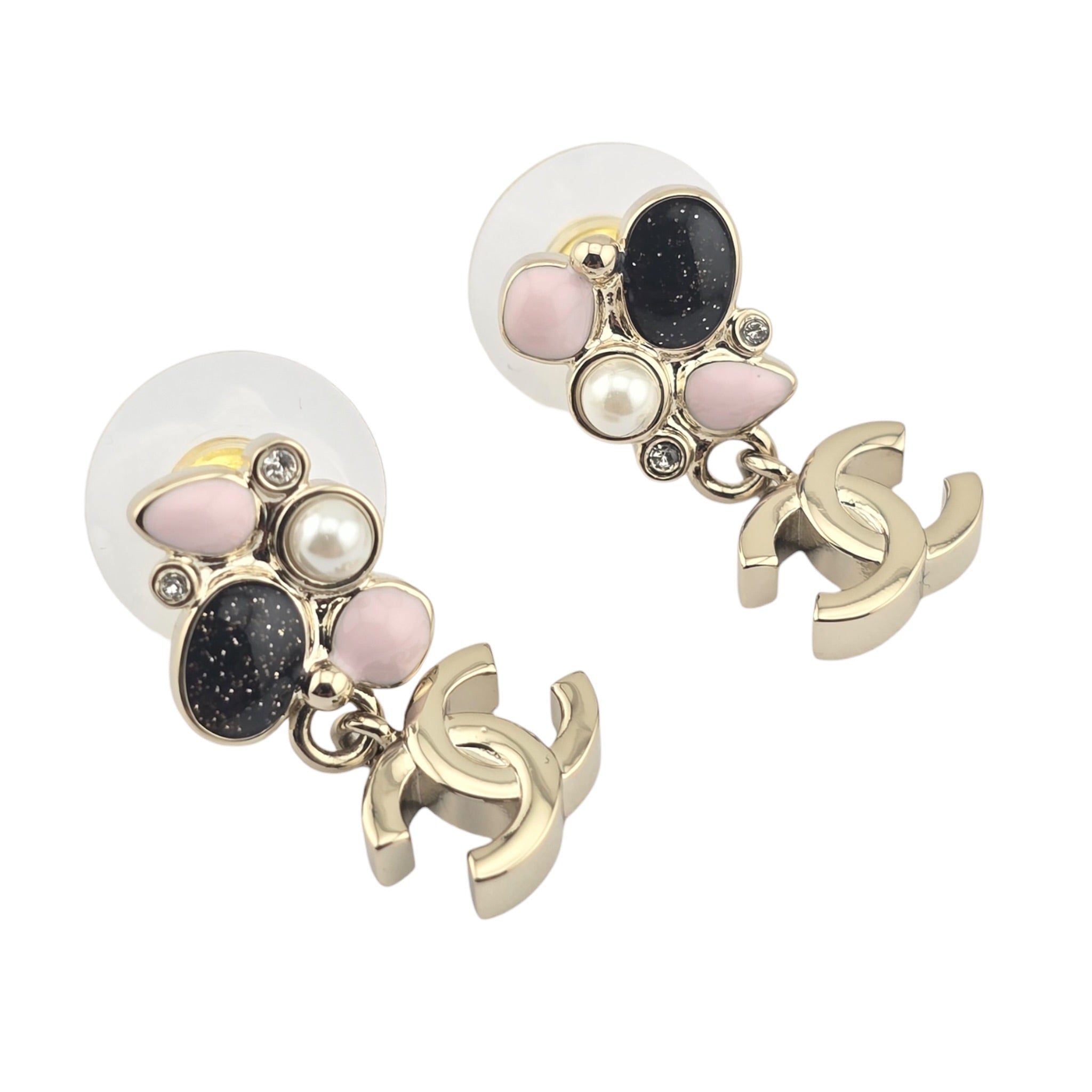 Chanel CC Gold Enamel Earrings 2025 CHANEL