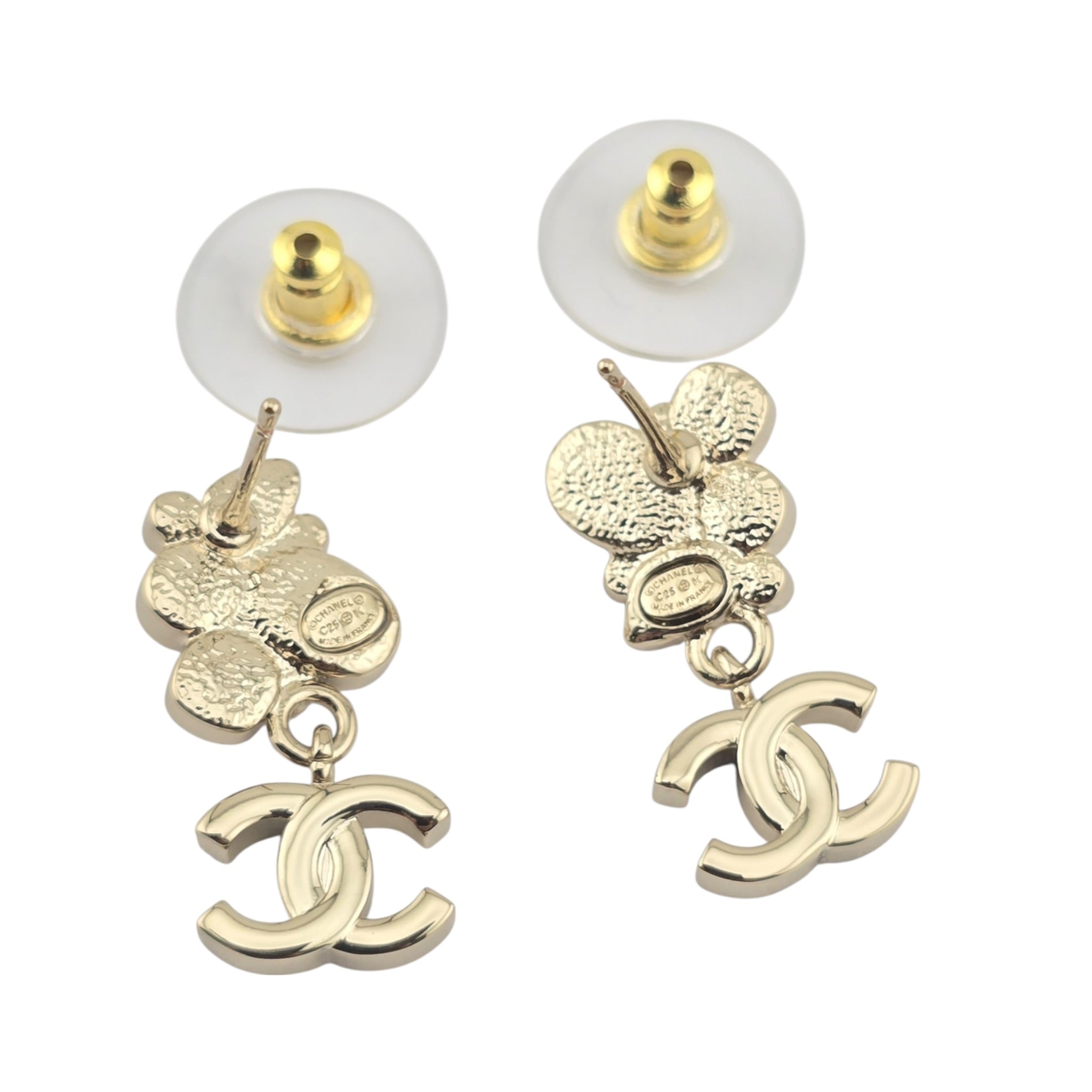 Chanel CC Gold Enamel Earrings 2025 CHANEL