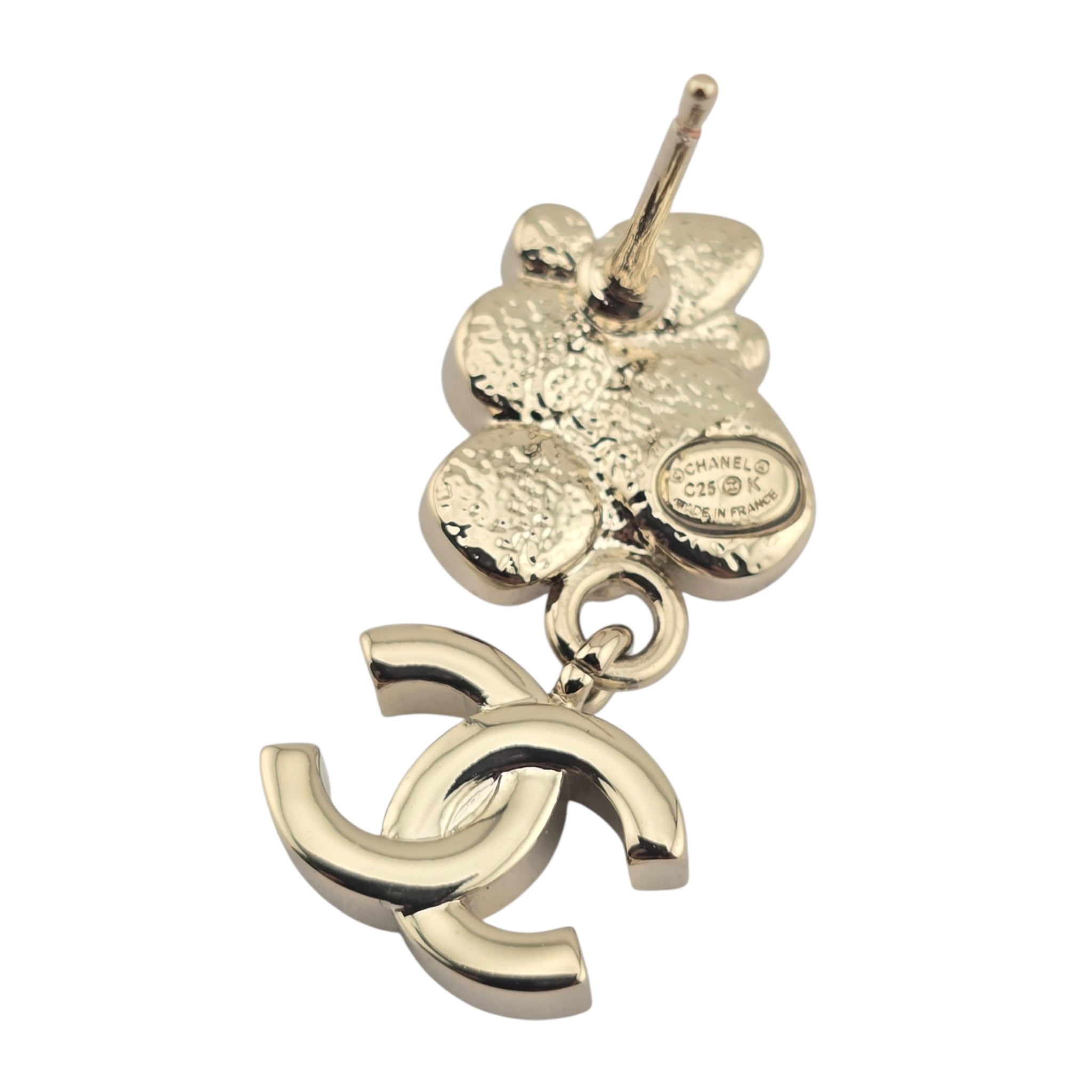 Chanel CC Gold Enamel Earrings 2025 CHANEL