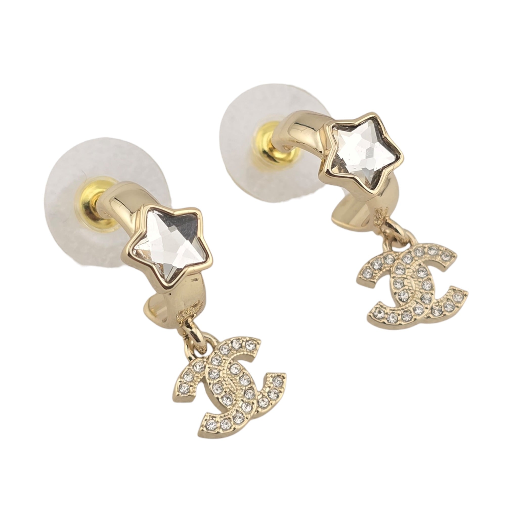 Chanel CC Gold Star Crystal Earrings 2025 CHANEL