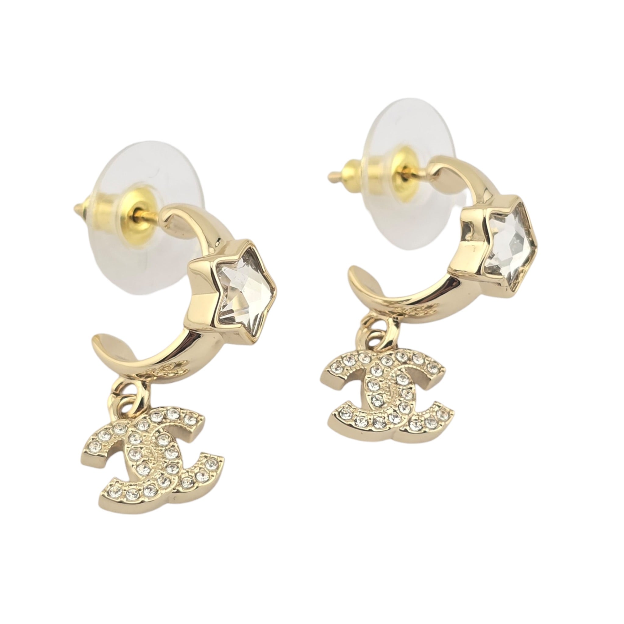 Chanel CC Gold Star Crystal Earrings 2025 CHANEL