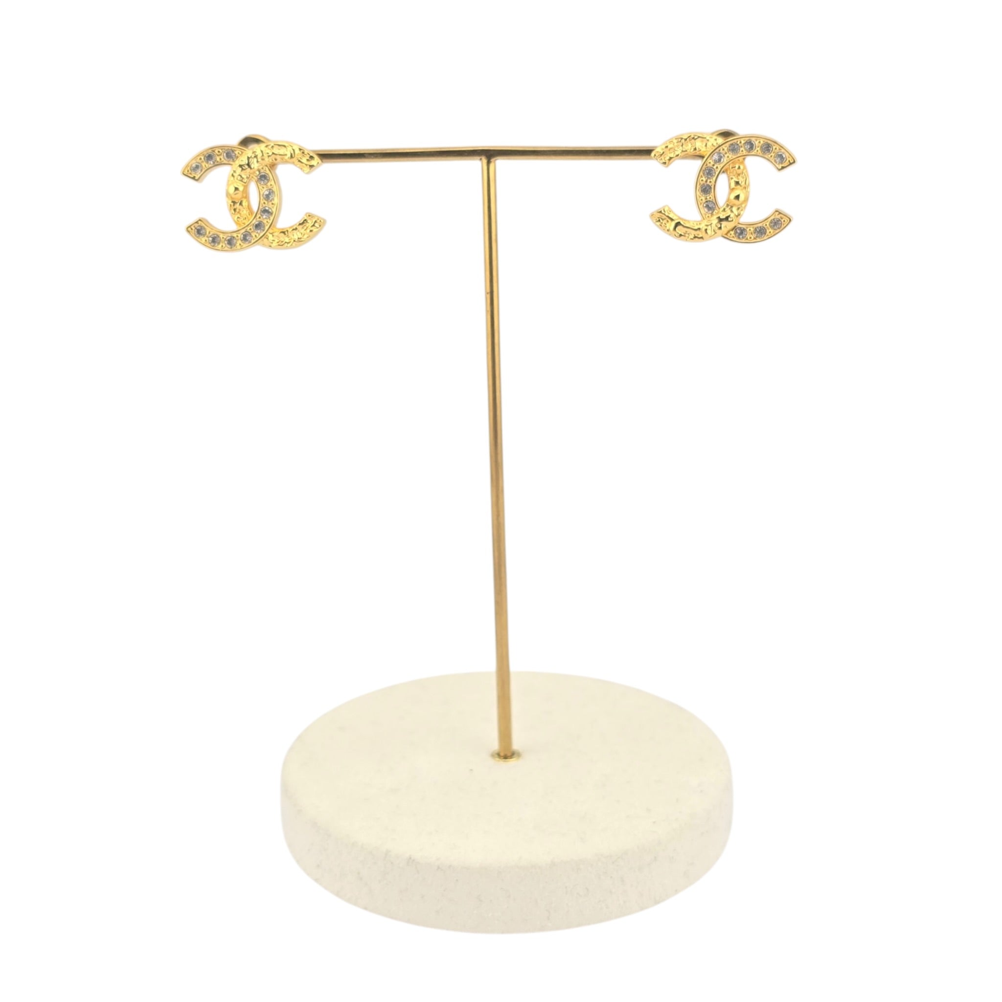 Chanel CC Gold Crystal Earrings 2026 CHANEL