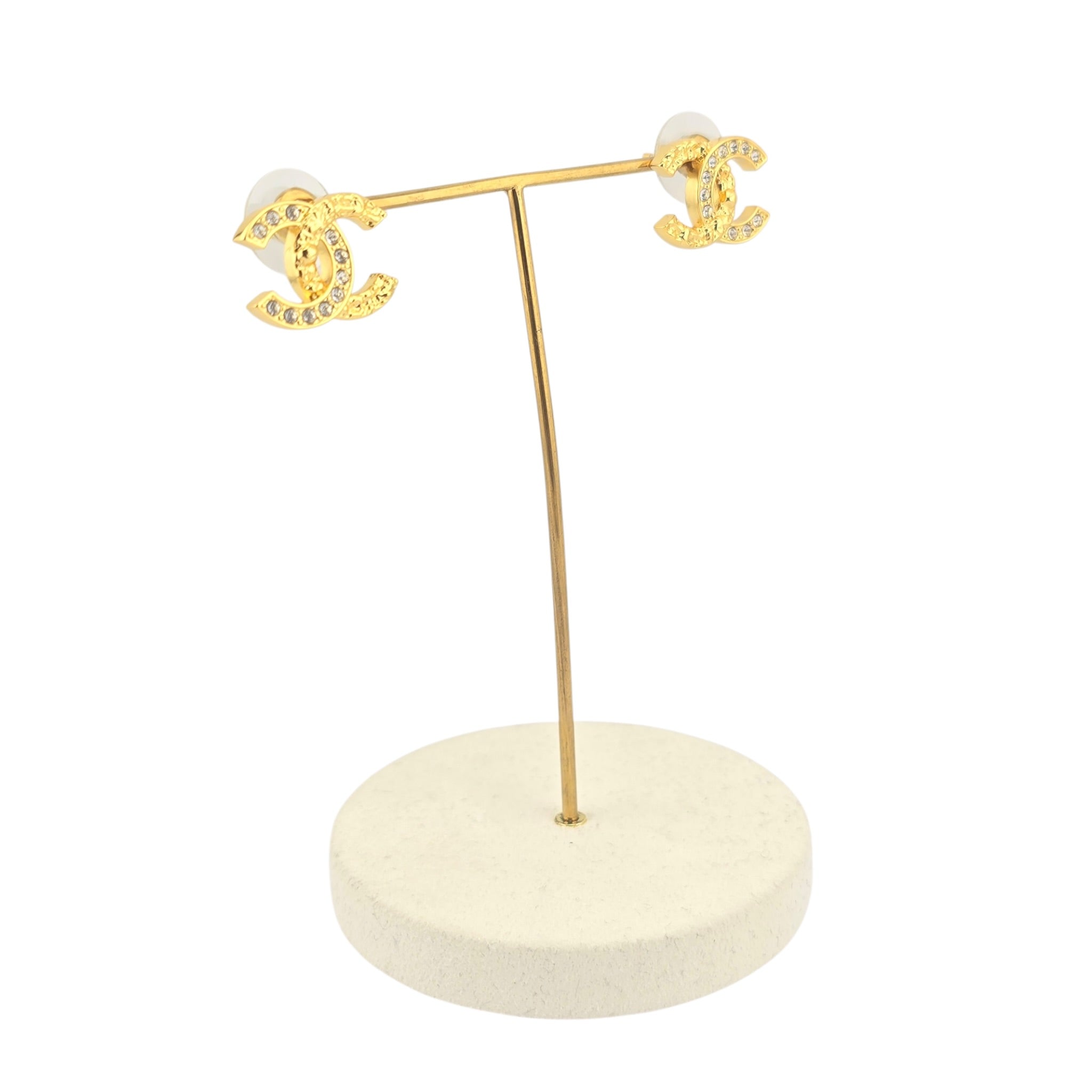 Chanel CC Gold Crystal Earrings 2026 CHANEL