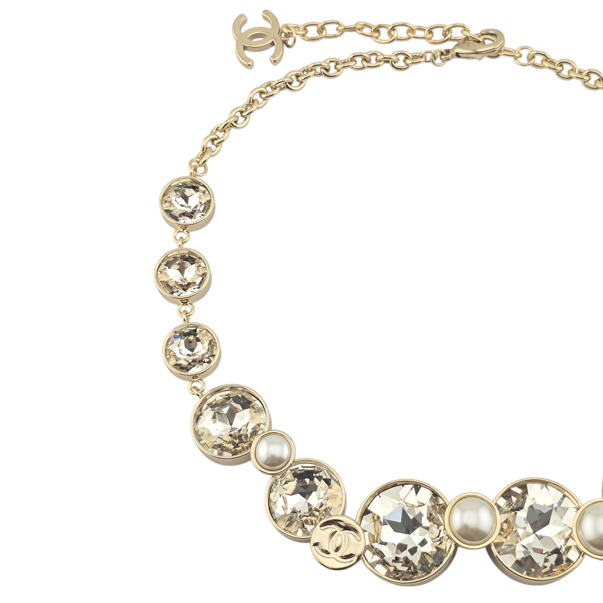 Chanel CC Faux Pearl Large Crystal Necklace 2025 CHANEL