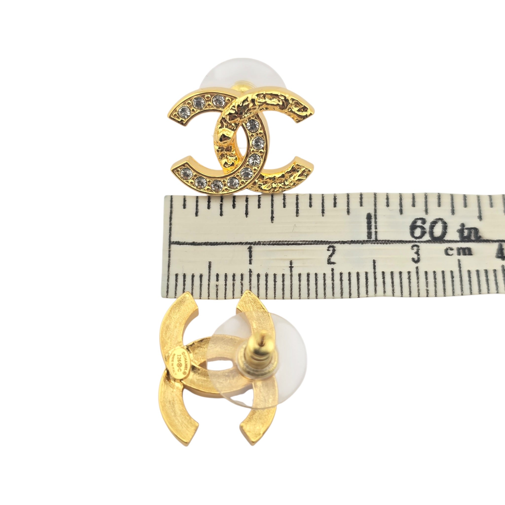 Chanel CC Gold Crystal Earrings 2026 CHANEL