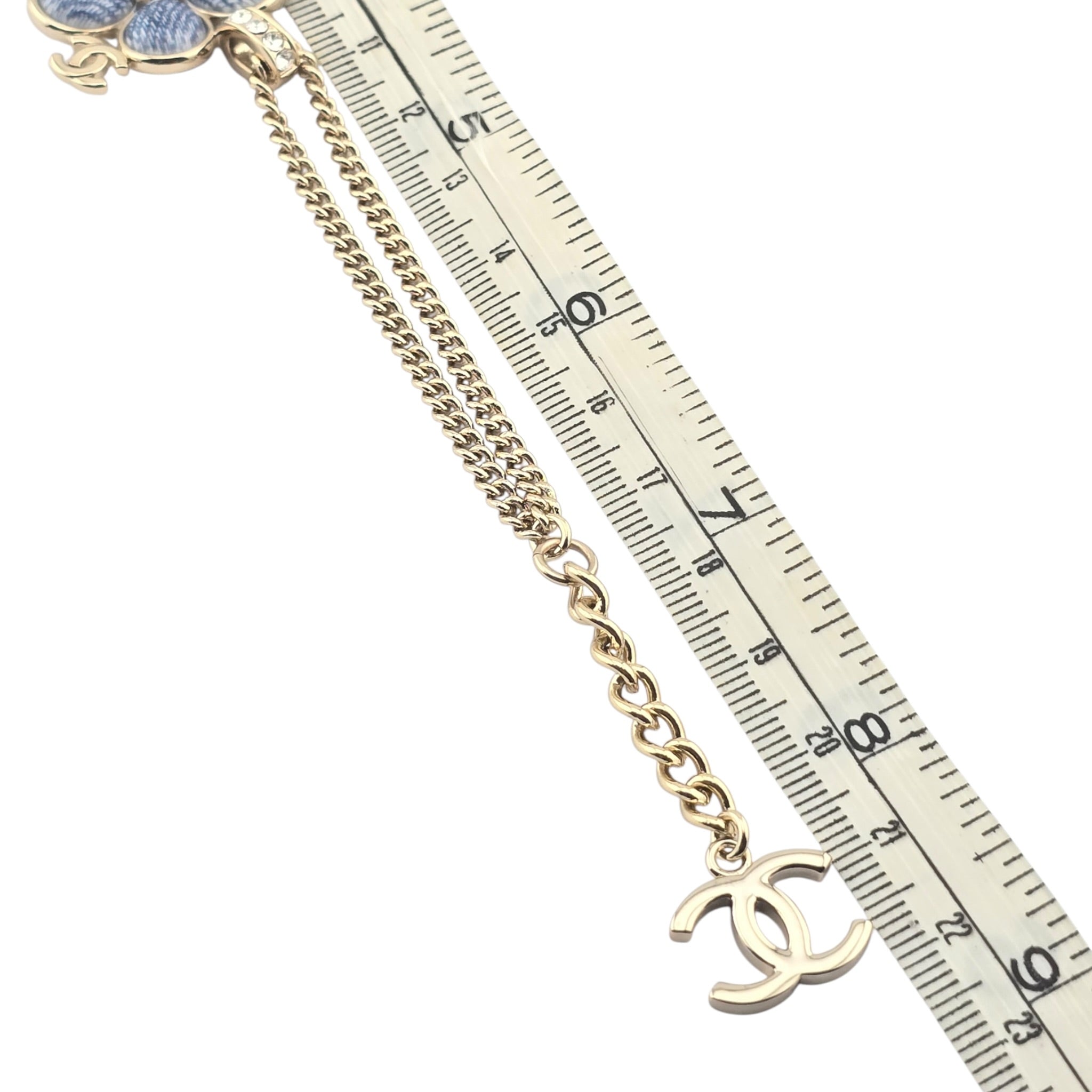 Chanel CC Blue Gold Flower Resin Denim Bracelet 2026 CHANEL