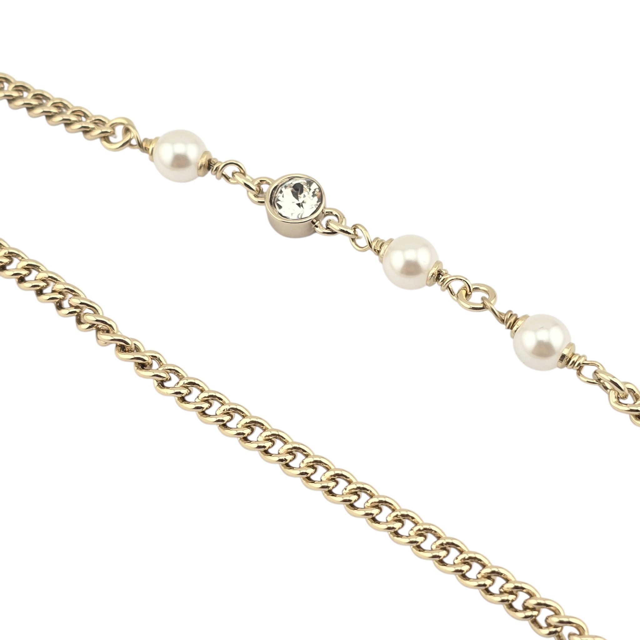 Chanel CC Blue Gold Flower Resin Denim Long Necklace 2026 CHANEL