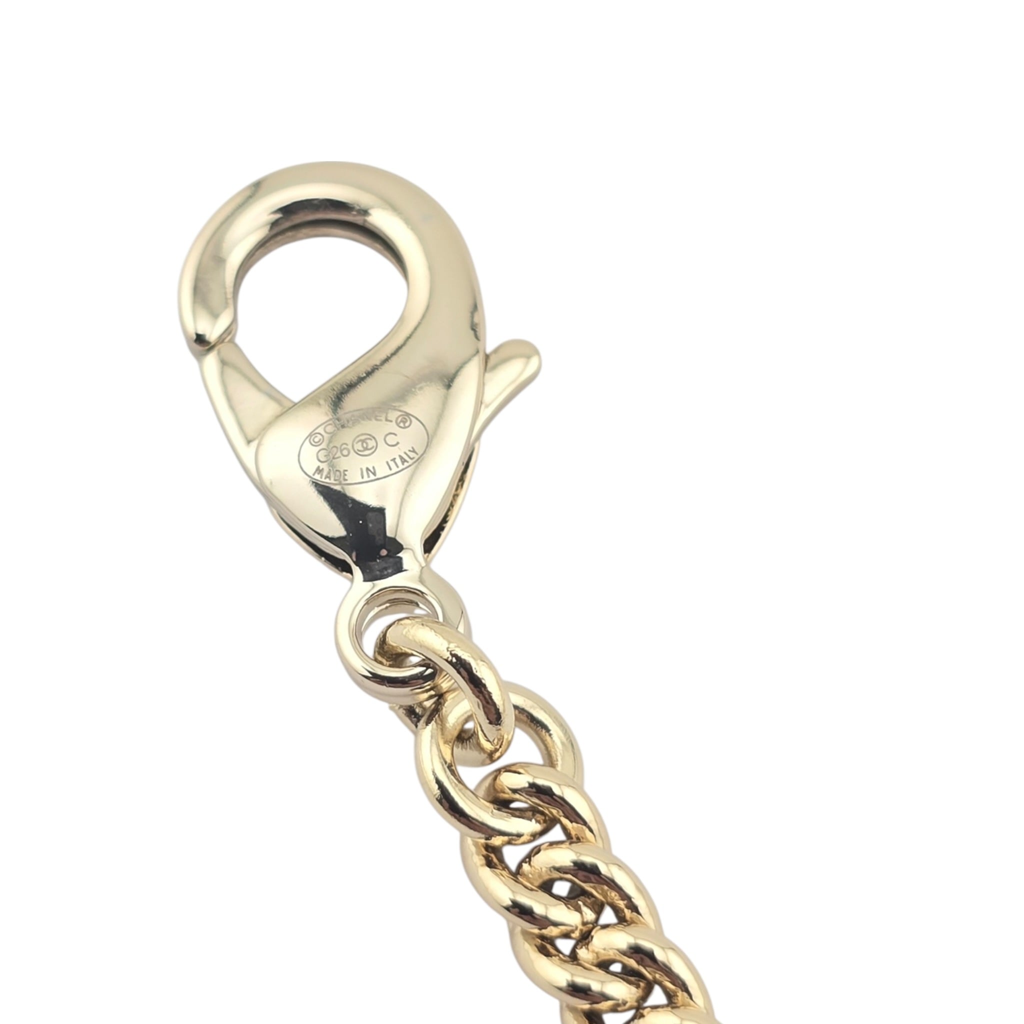 Chanel CC Blue Gold Flower Resin Denim Long Necklace 2026 CHANEL