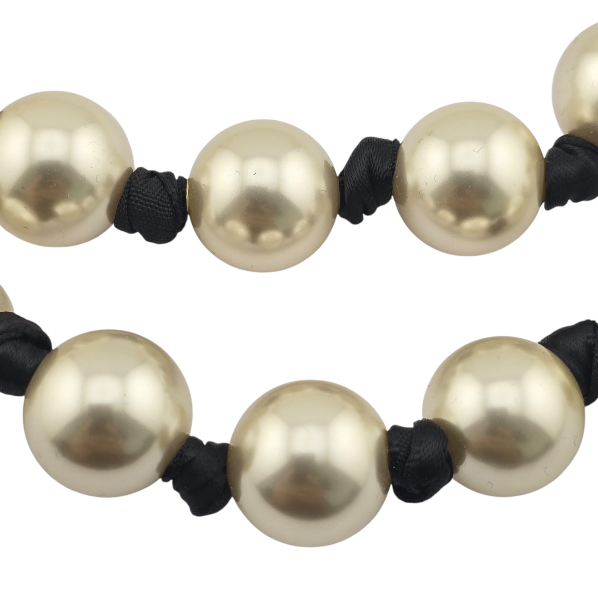 Chanel CC Faux Pearl Black Long Necklace 2025 CHANEL