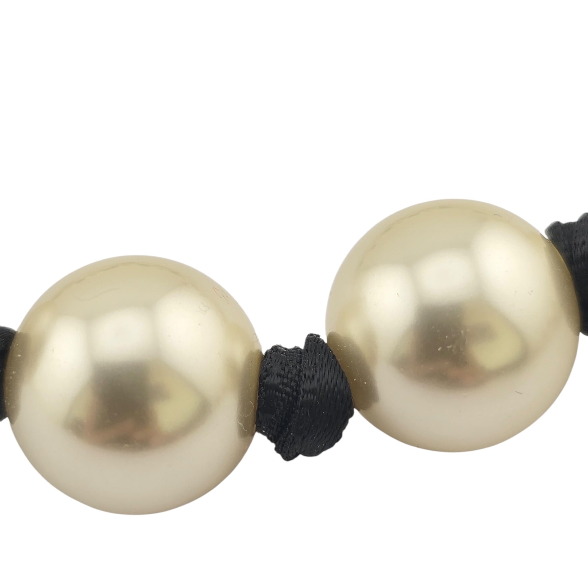 Chanel CC Faux Pearl Black Long Necklace 2025 CHANEL