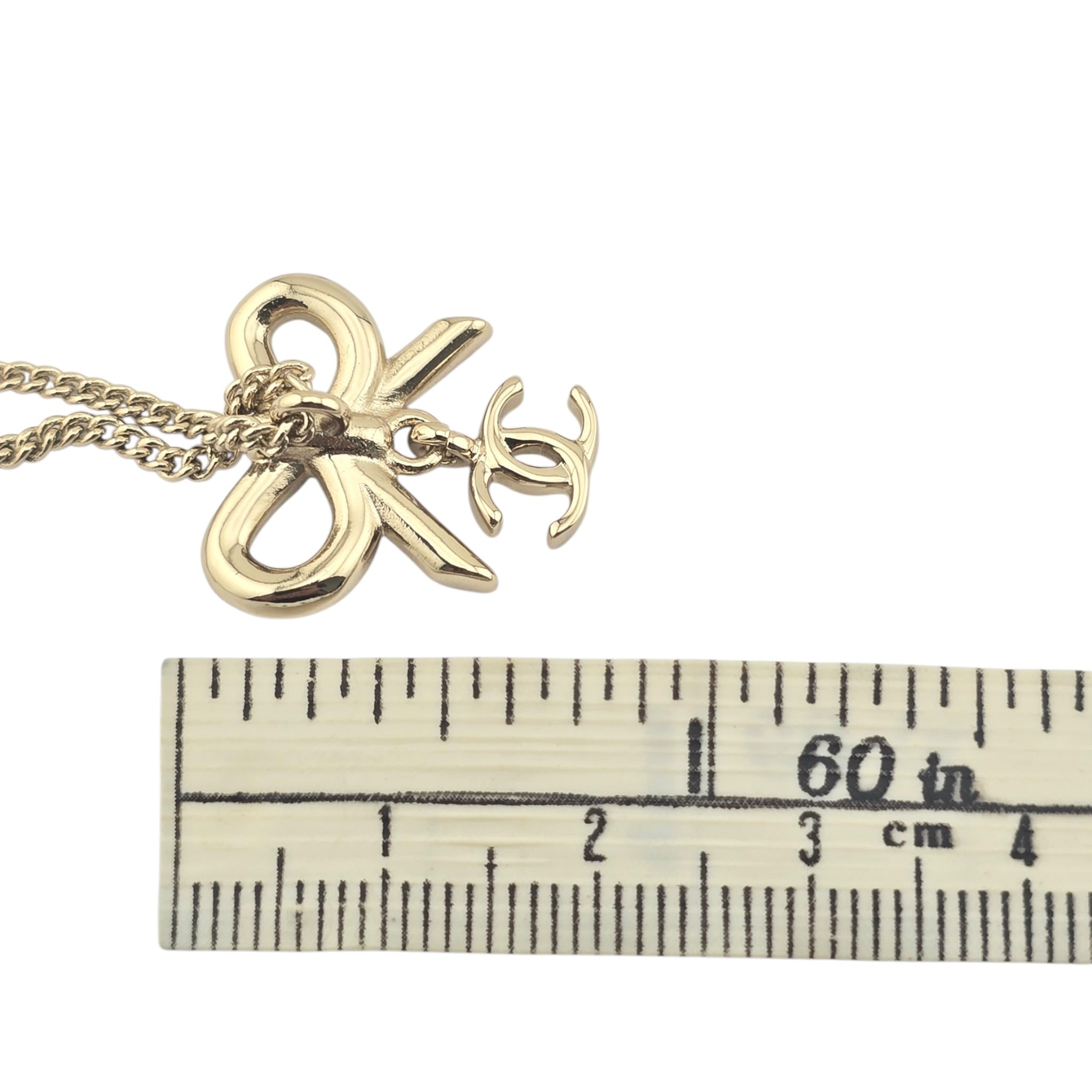 Chanel CC Bow Gold Necklace CHANEL
