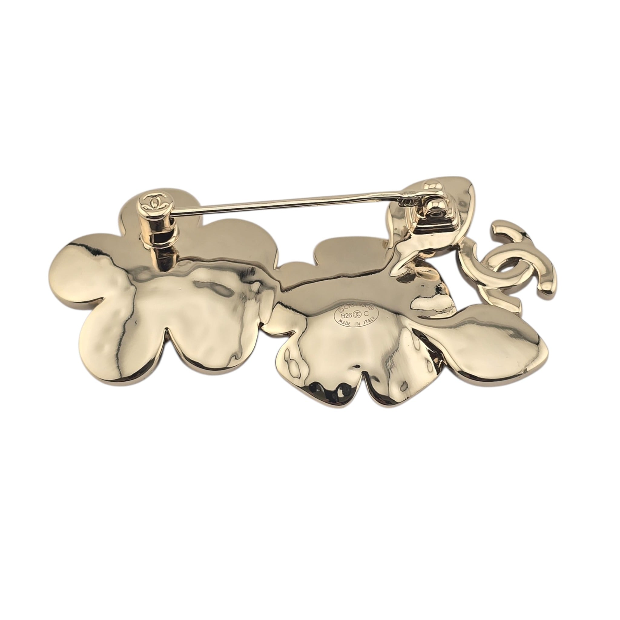 Chanel CC Enamel Crystal Floral Denim Brooch 2026 CHANEL