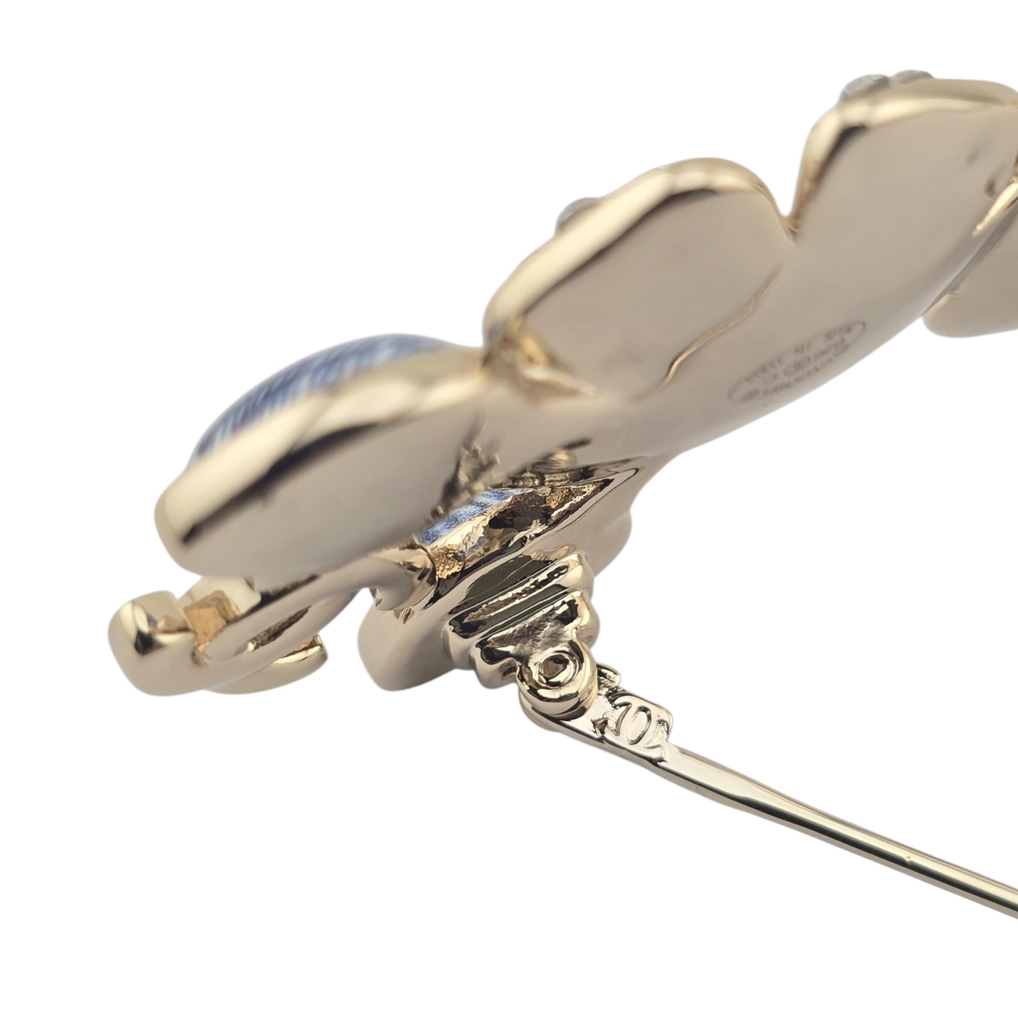 Chanel CC Enamel Crystal Floral Denim Brooch 2026 CHANEL