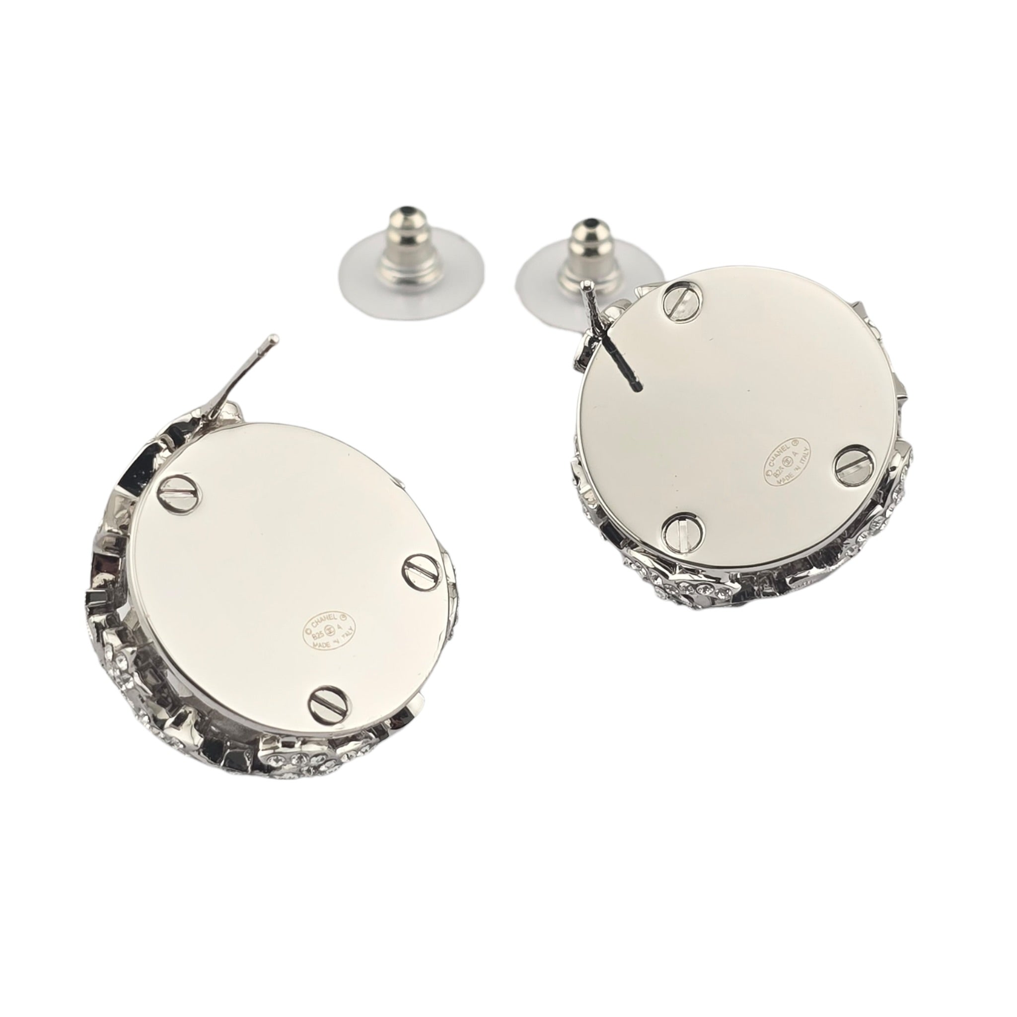 Chanel CC Silver Domed Crystal Star Earrings 2025 CHANEL