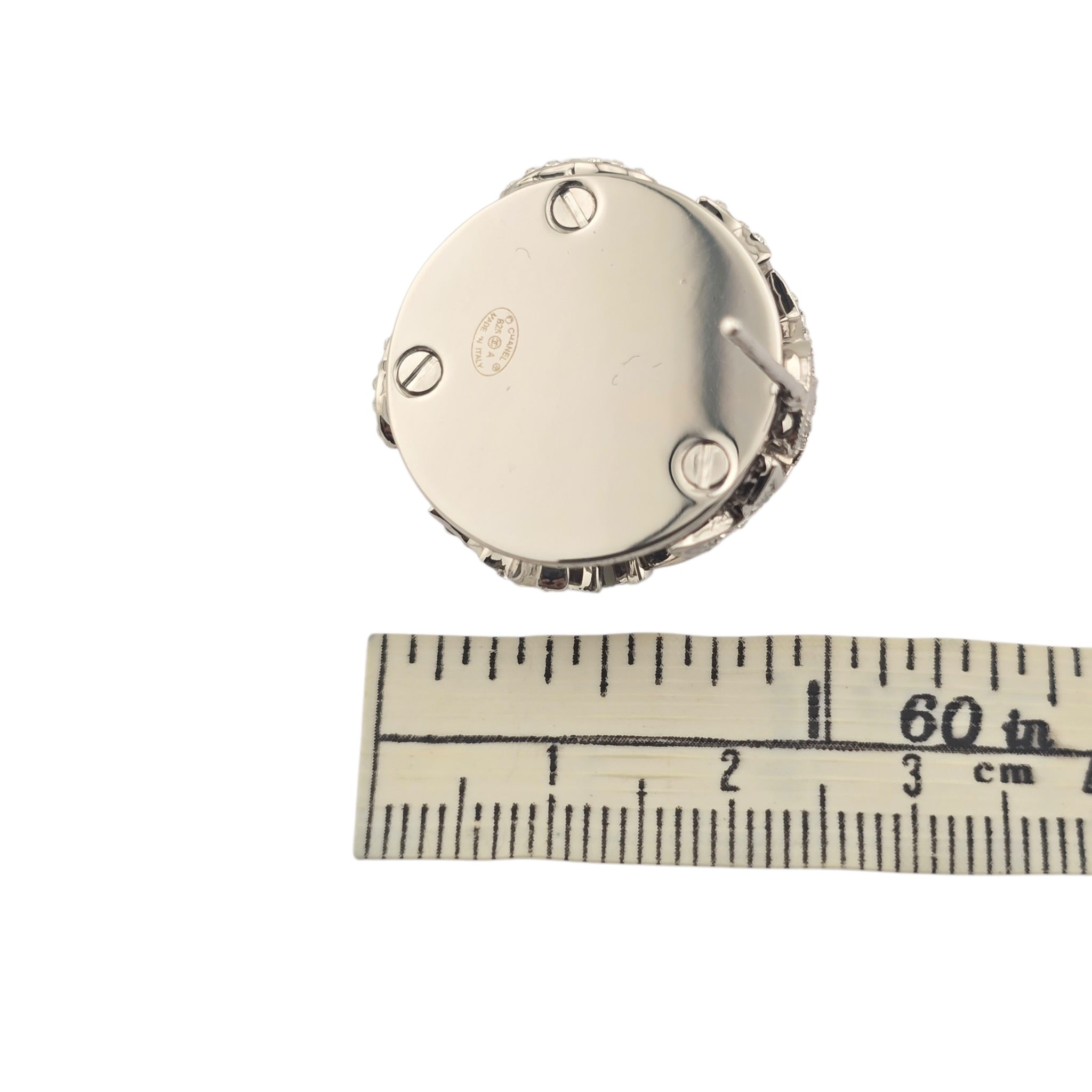 Chanel CC Silver Domed Crystal Star Earrings 2025 CHANEL