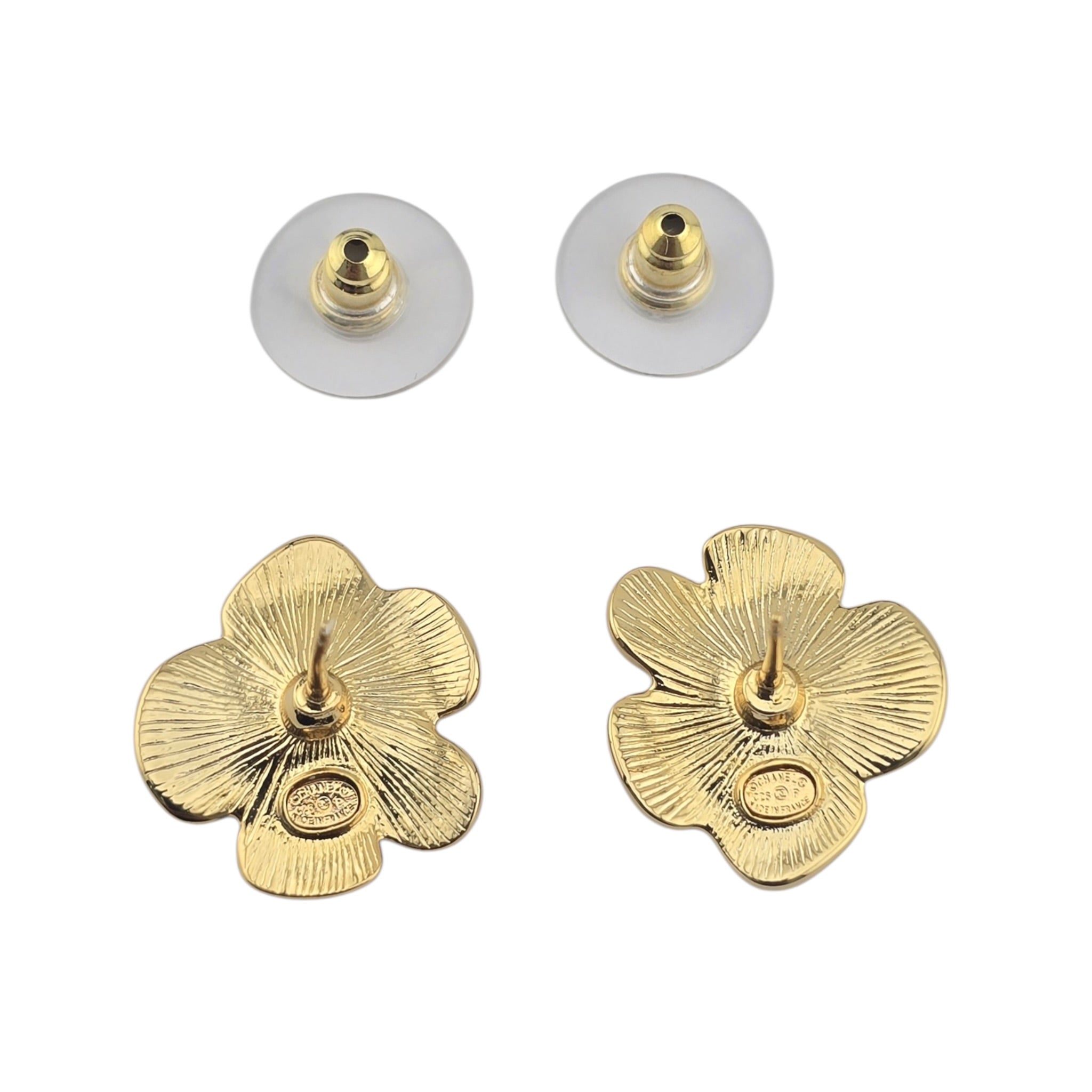 Chanel CC Red Gold Resin Camellia Earrings 2026 CHANEL