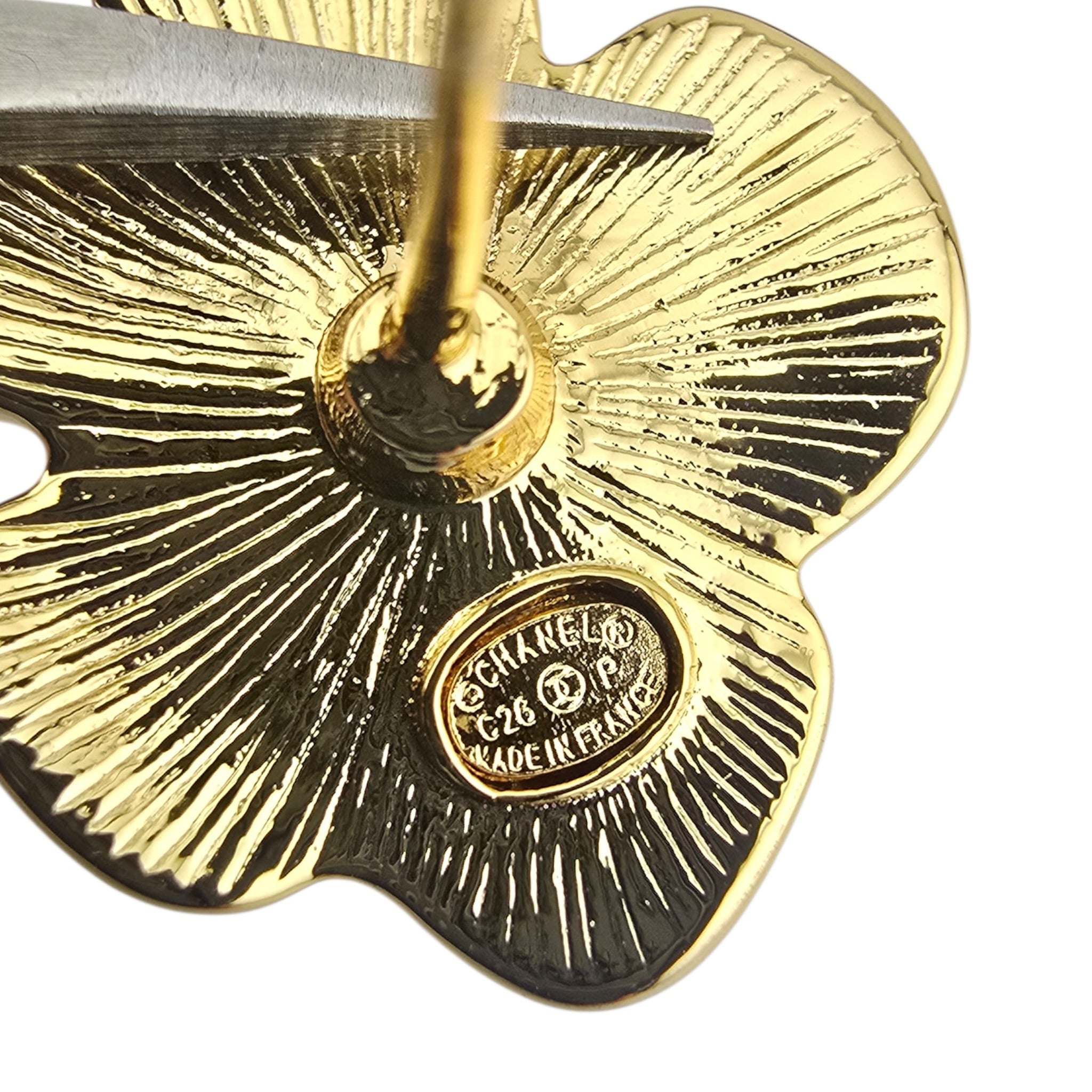 Chanel CC Red Gold Resin Camellia Earrings 2026 CHANEL