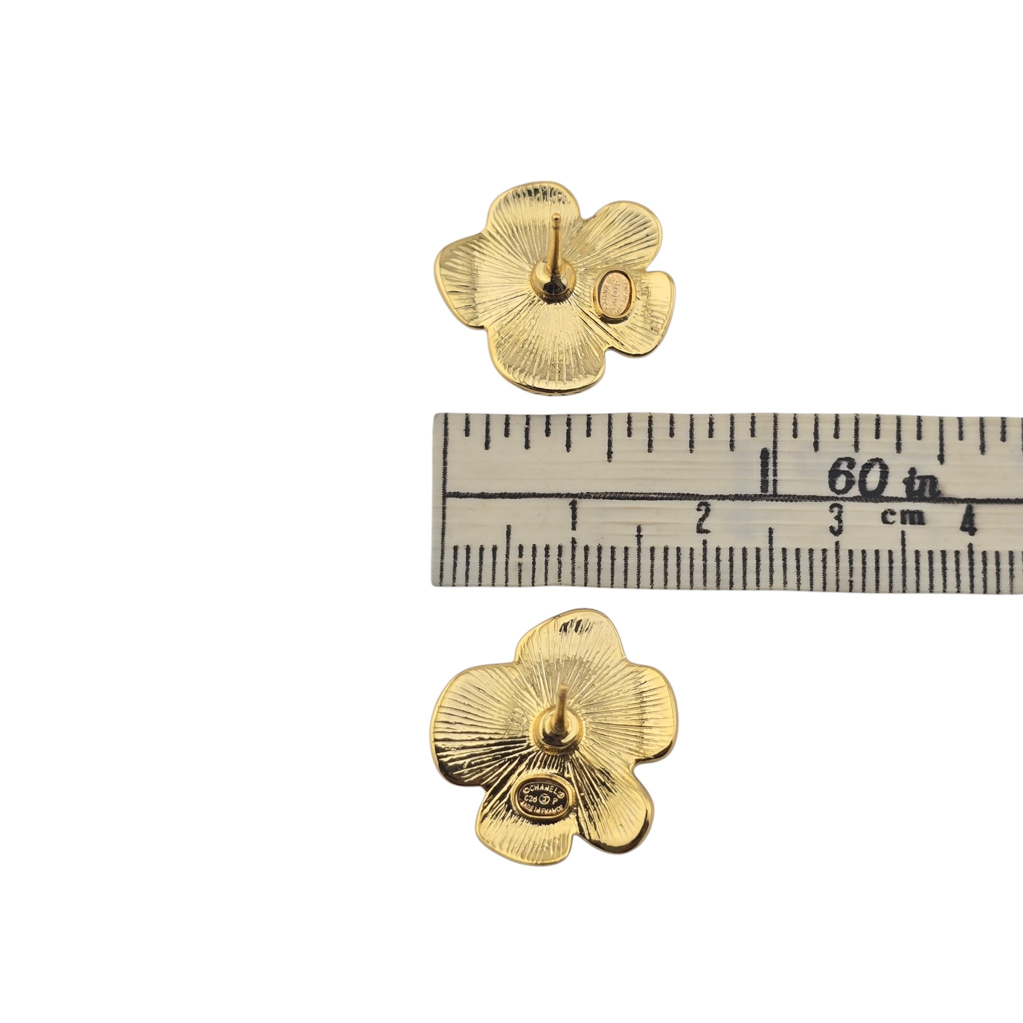 Chanel CC Black Gold Enamel Camellia Earrings 2026 CHANEL