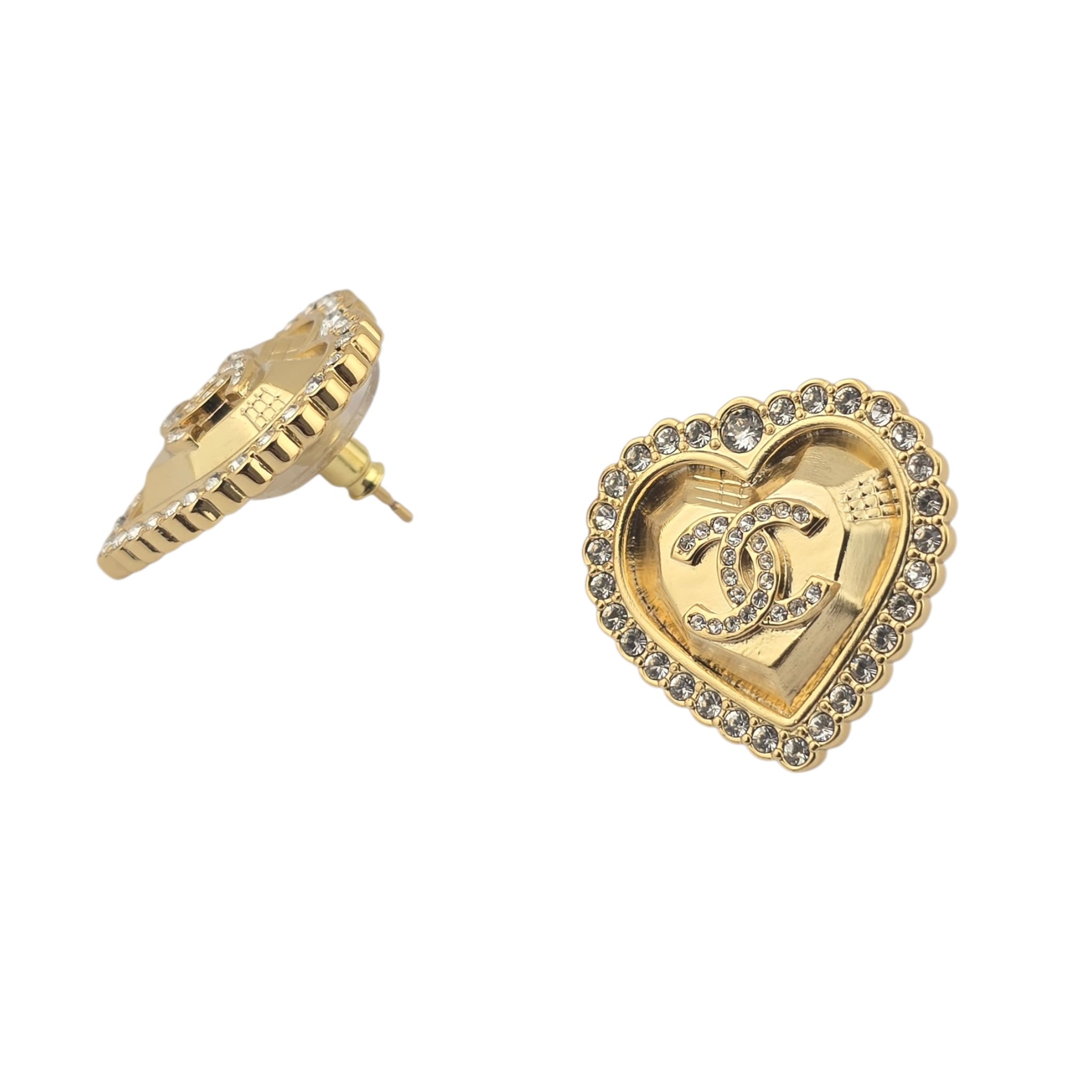 Chanel CC Gold Pendant Heart Earrings 2025 CHANEL