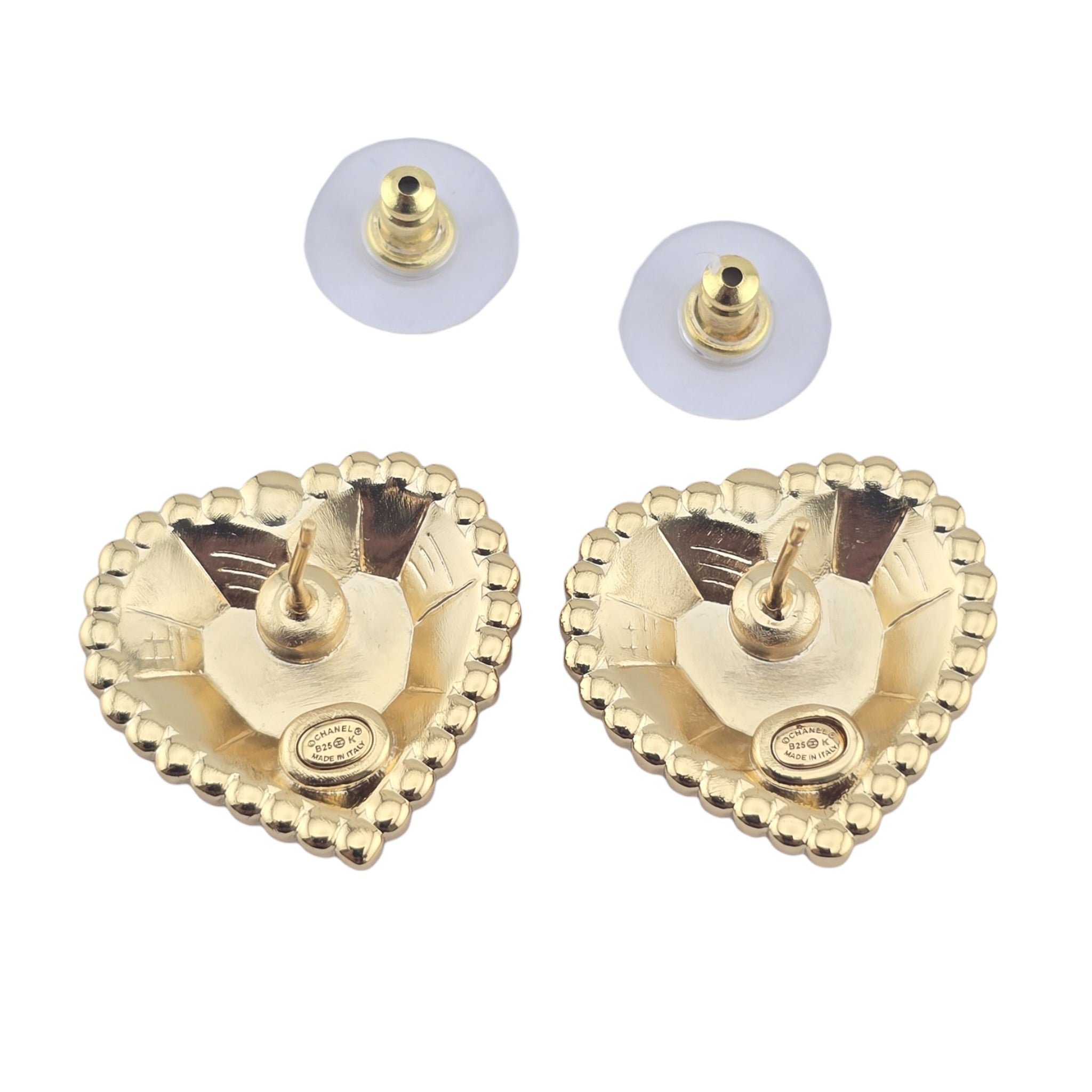 Chanel CC Gold Pendant Heart Earrings 2025 CHANEL