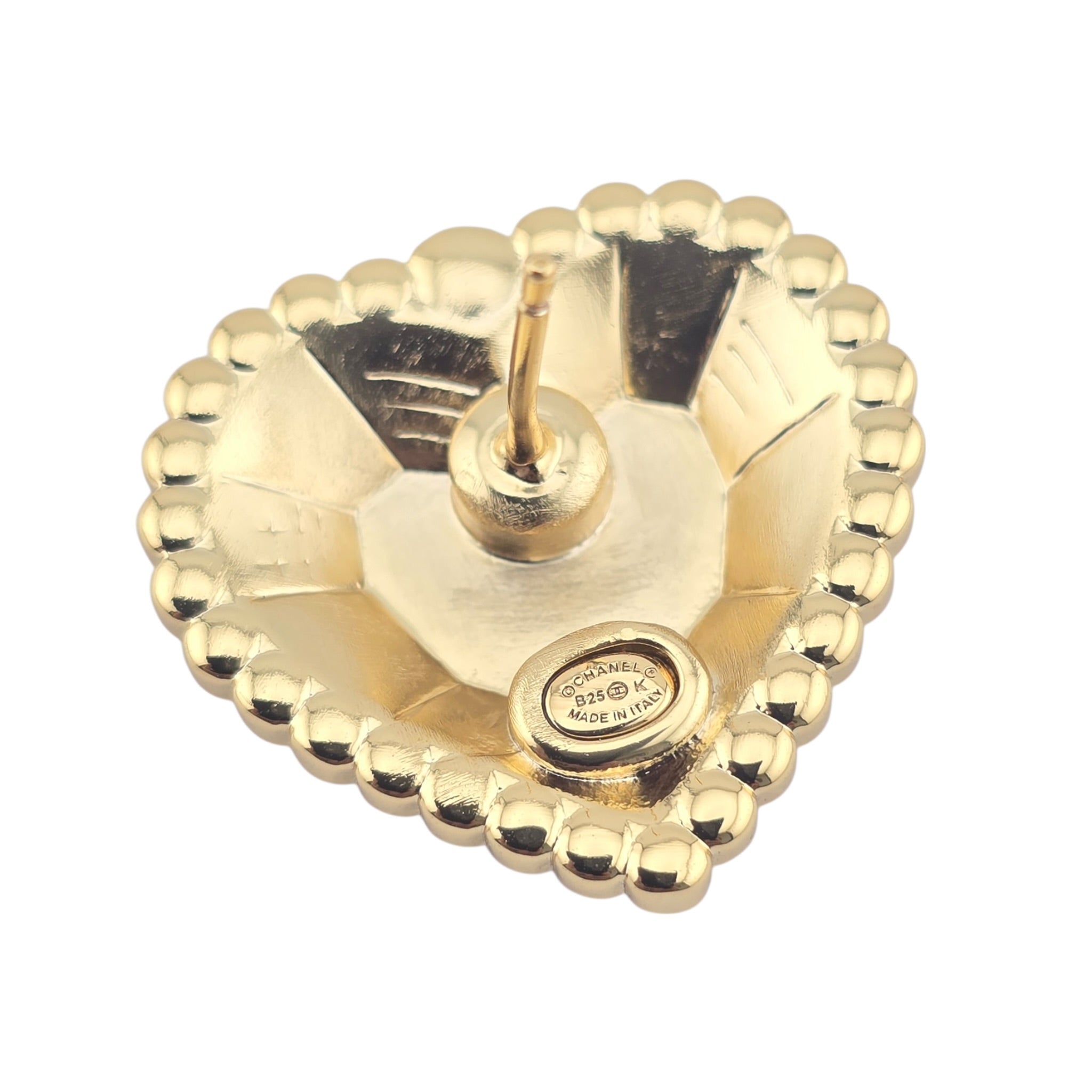 Chanel CC Gold Pendant Heart Earrings 2025 CHANEL