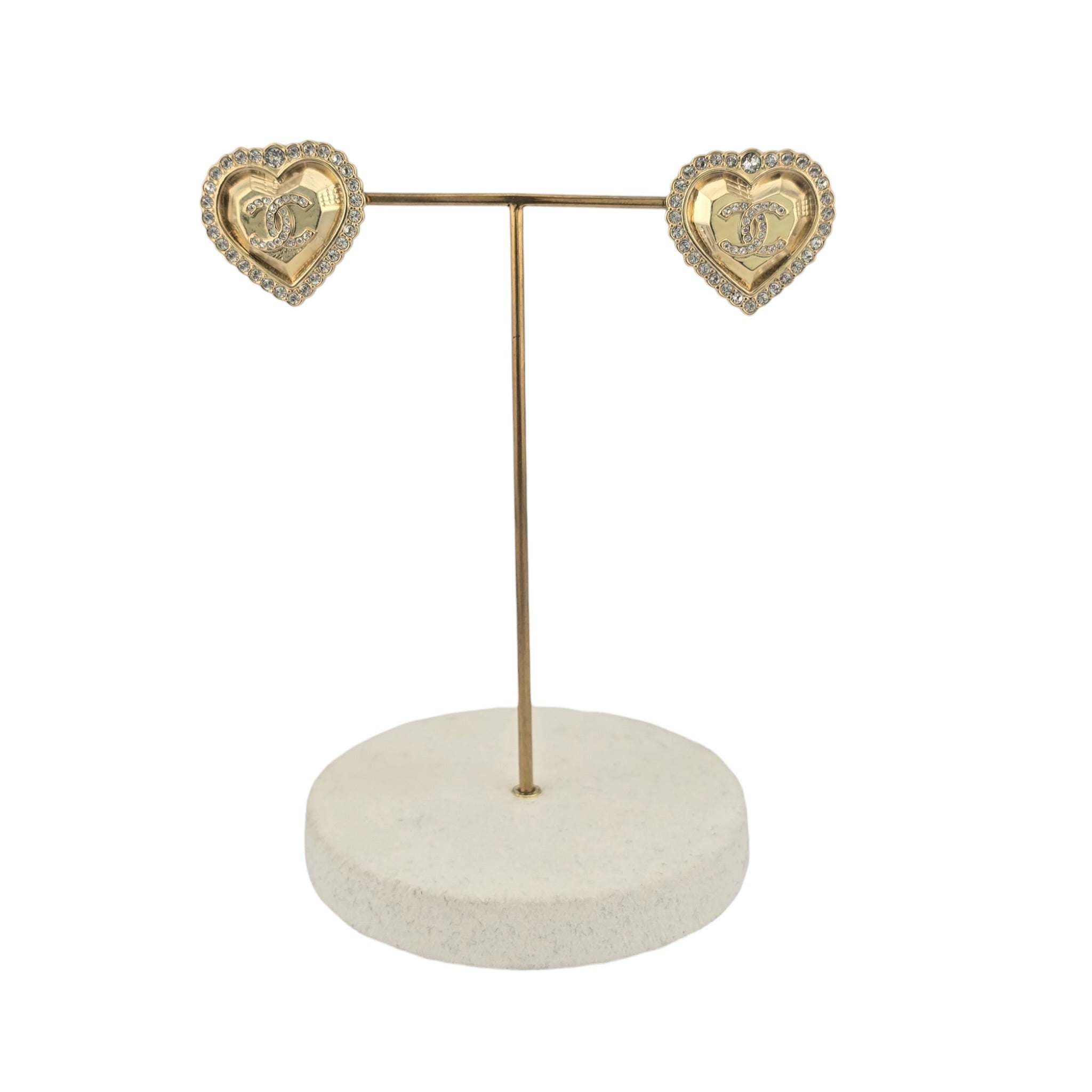 Chanel CC Gold Pendant Heart Earrings 2025 CHANEL