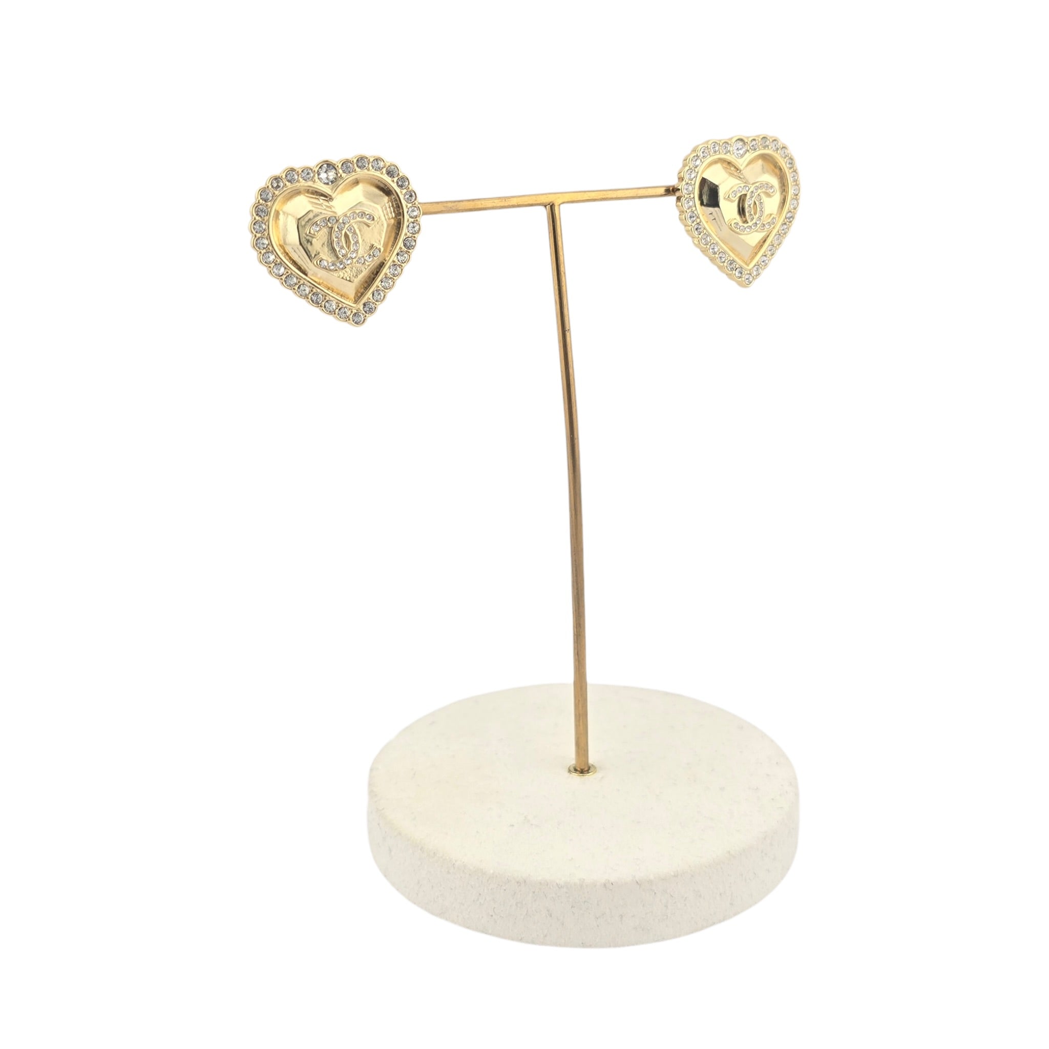 Chanel CC Gold Pendant Heart Earrings 2025 CHANEL