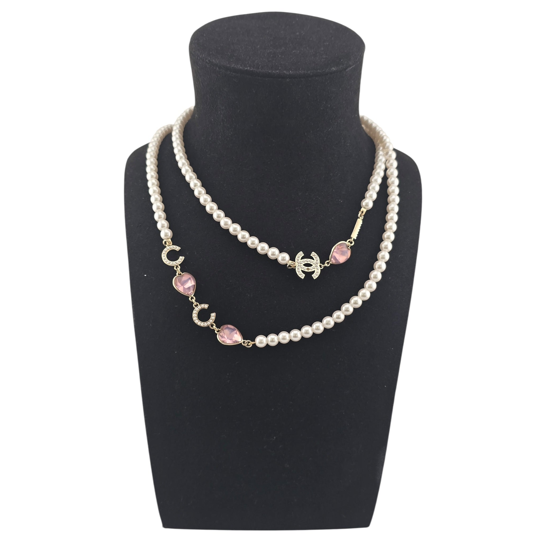 Chanel CC Coco Love Long Pearl Necklace 2022 CHANEL