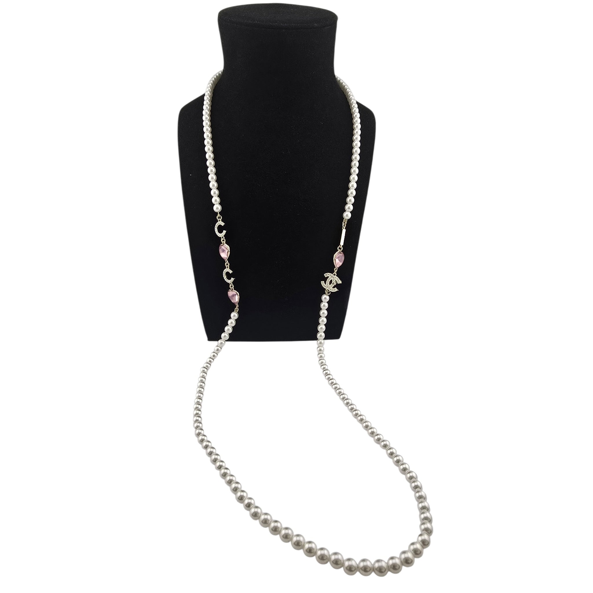 Chanel CC Coco Love Long Pearl Necklace 2022 CHANEL