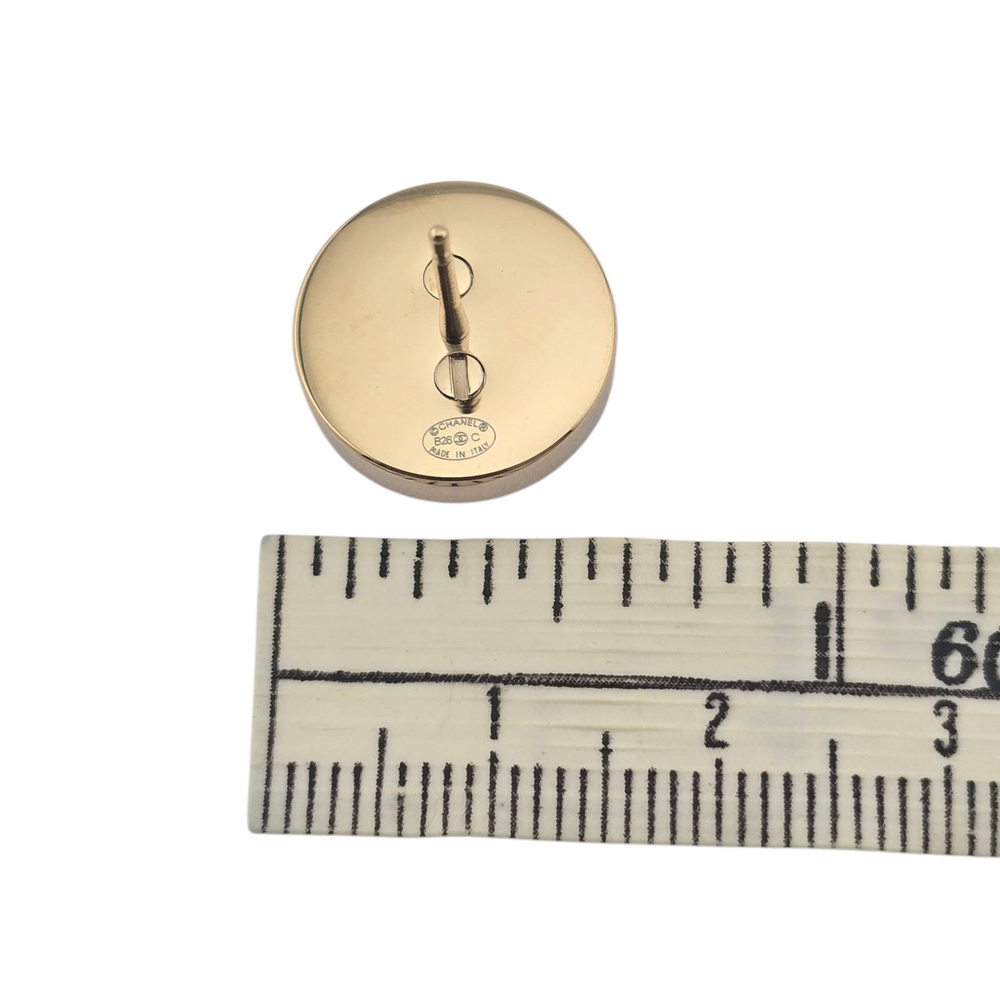 Chanel CC Blue Gold Round Denim Earrings 2026 CHANEL