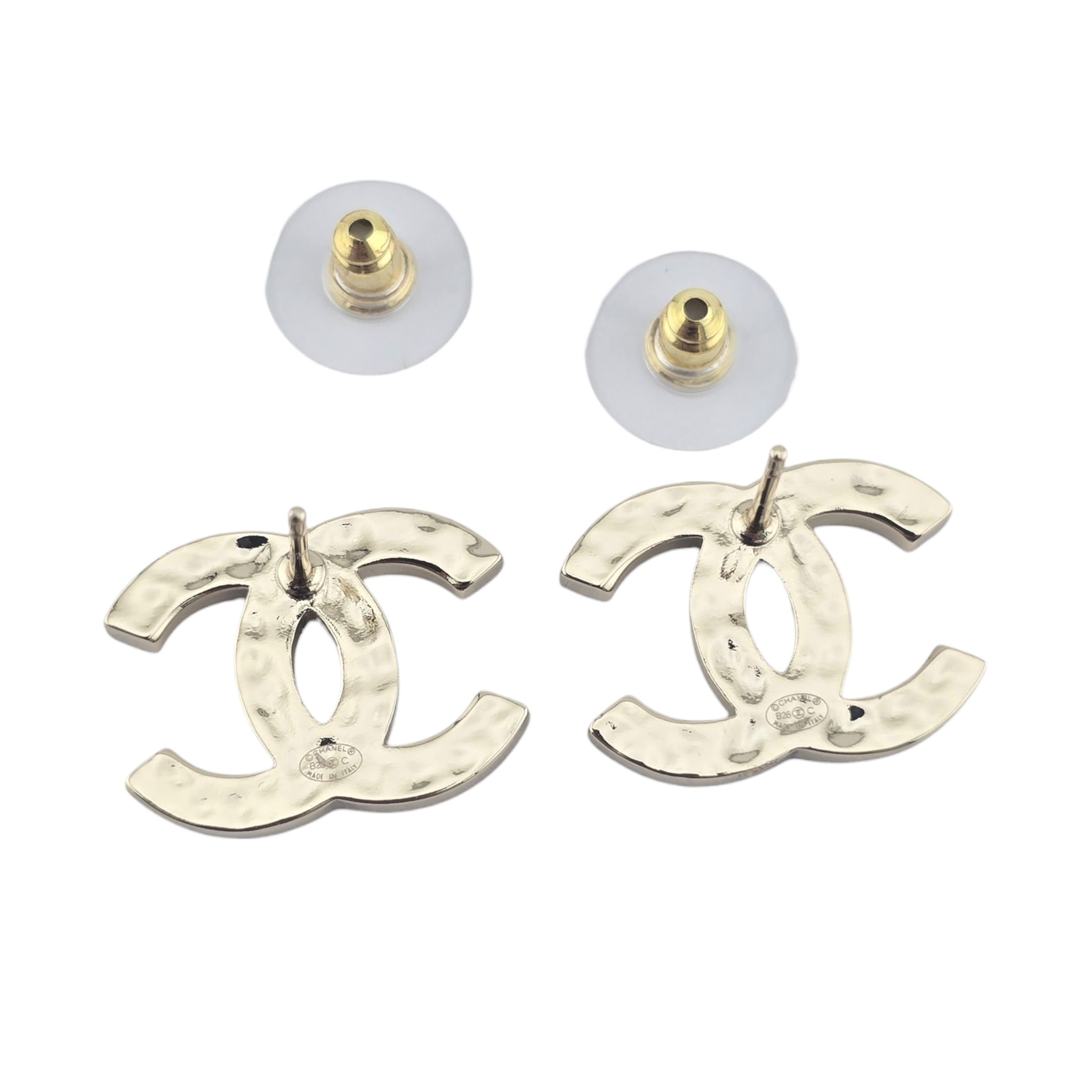 Chanel CC 26C Blue Gold Denim Earrings 2026 CHANEL