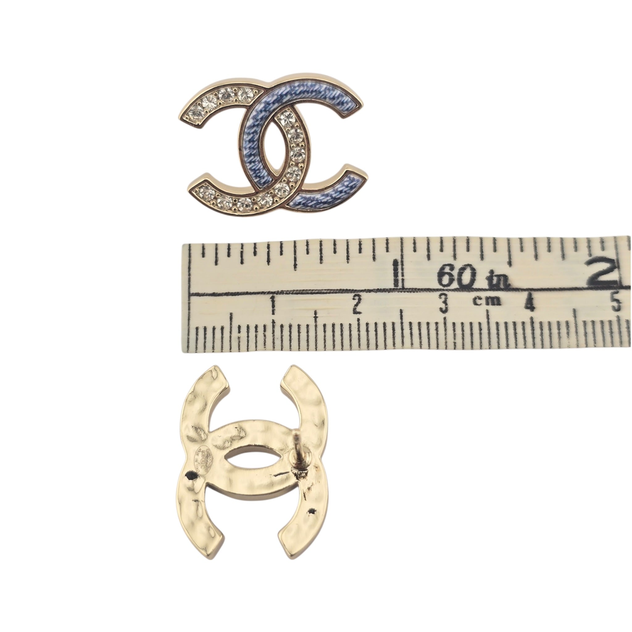 Chanel CC 26C Blue Gold Denim Earrings 2026 CHANEL