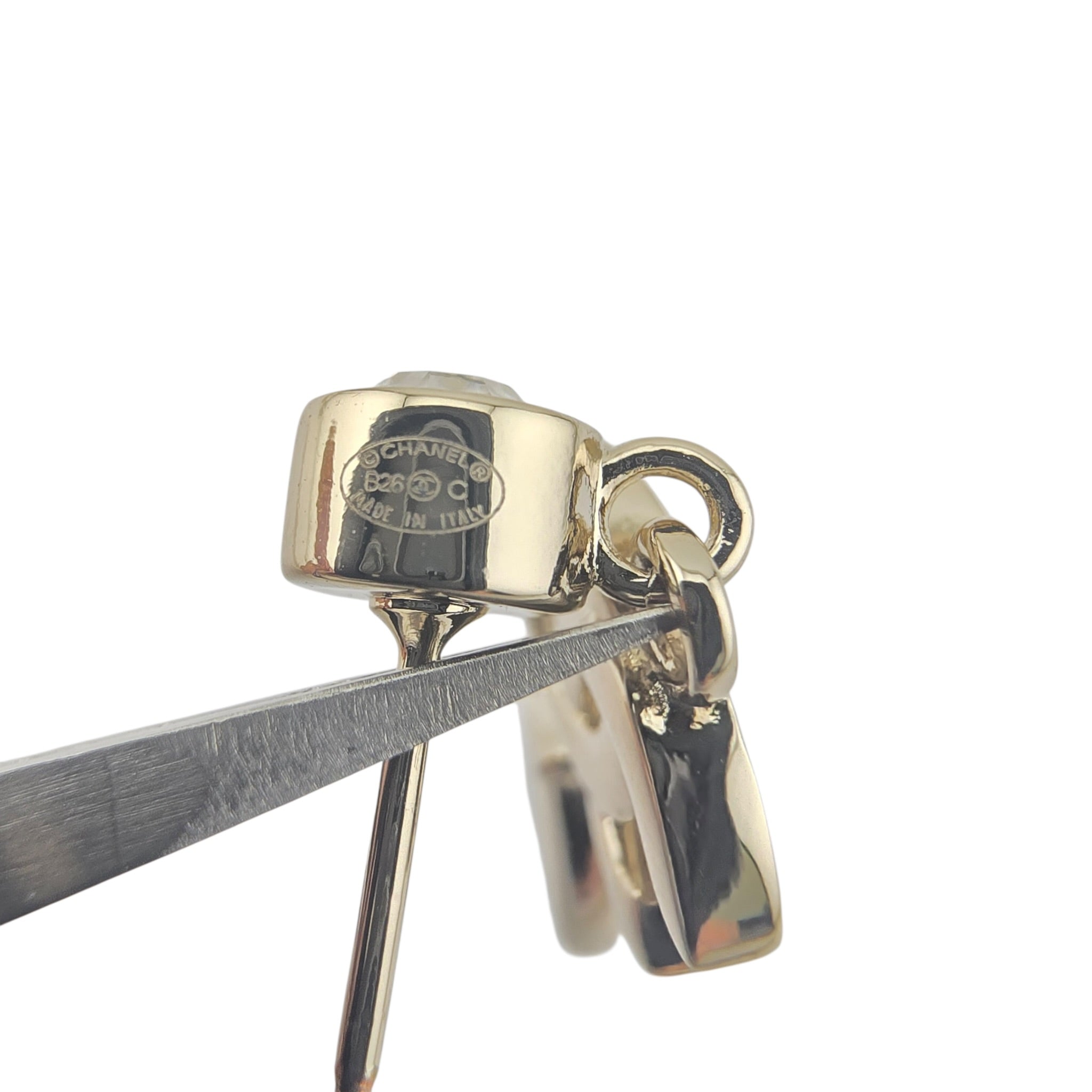 Chanel CC Blue Gold Denim Drop Earrings 2026 CHANEL