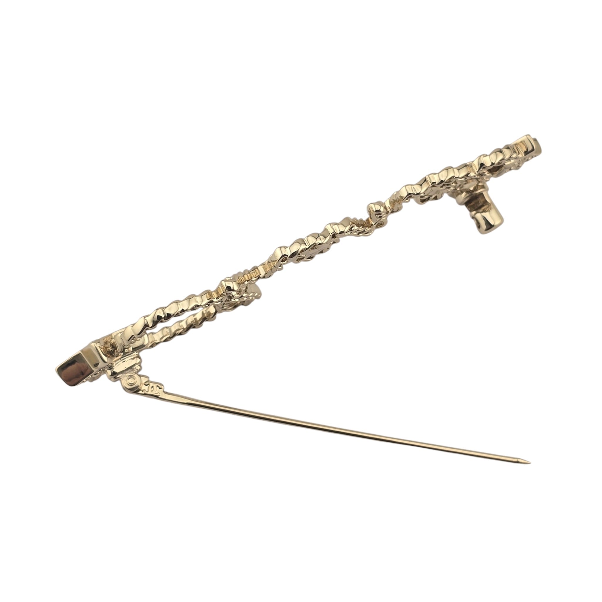 Chanel Letters Gold Crystal Brooch 2025 CHANEL