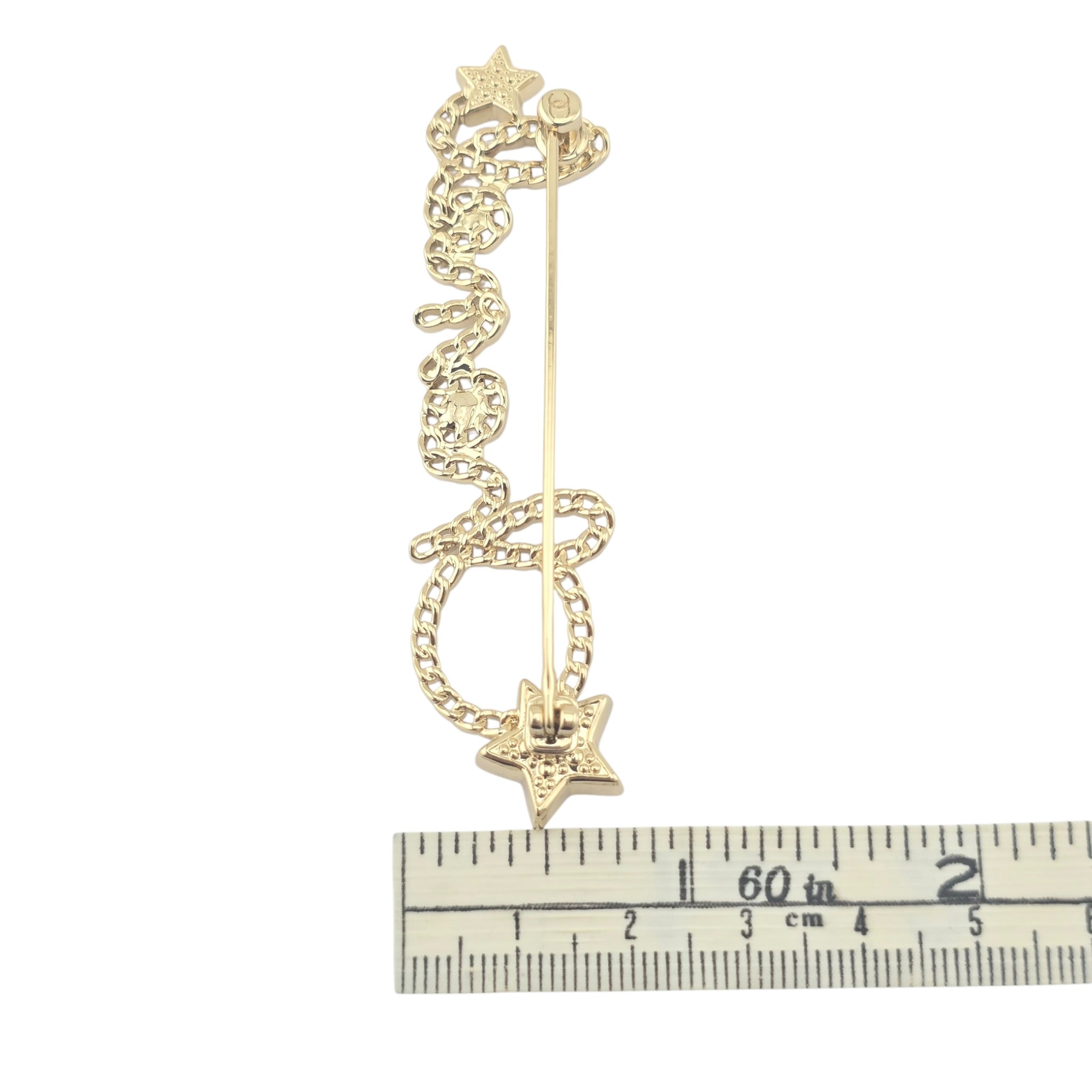 Chanel Letters Gold Crystal Brooch 2025 CHANEL