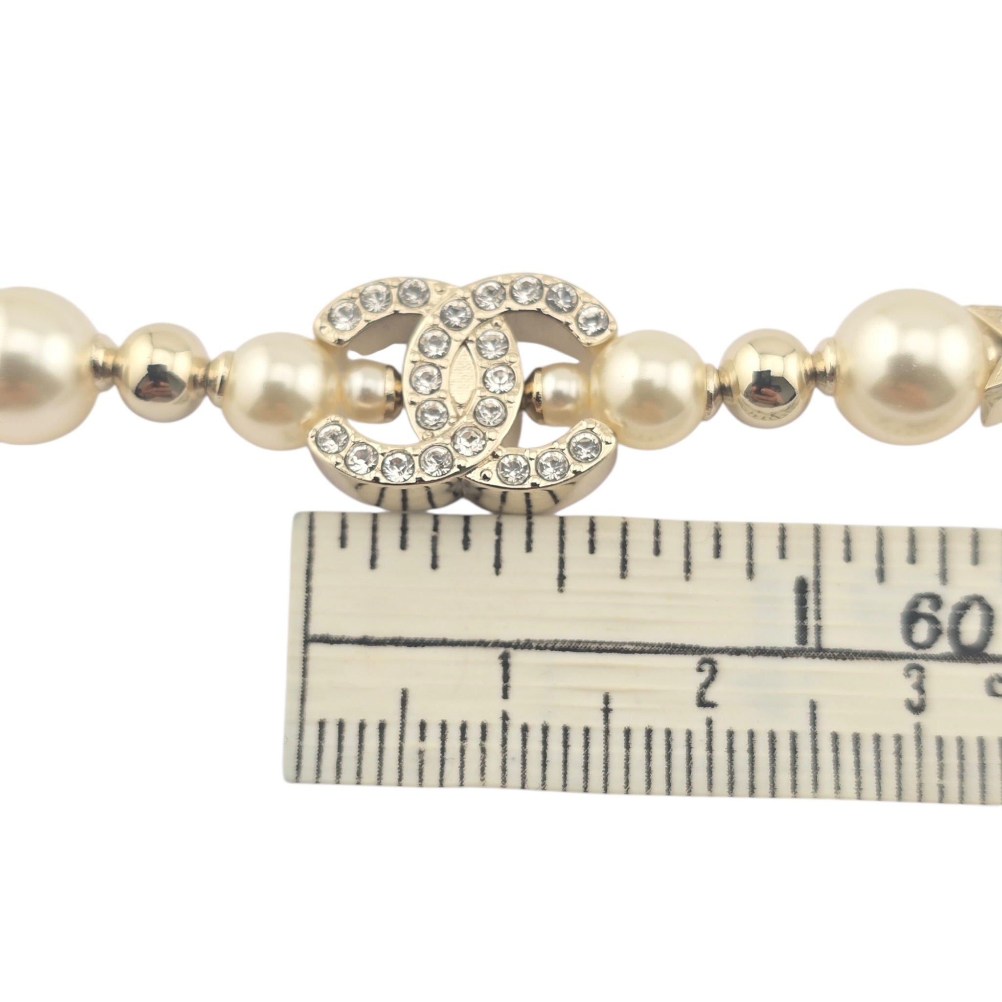 Chanel CC gold Faux Pearl Star Crystal Choker Necklace 2023 CHANEL