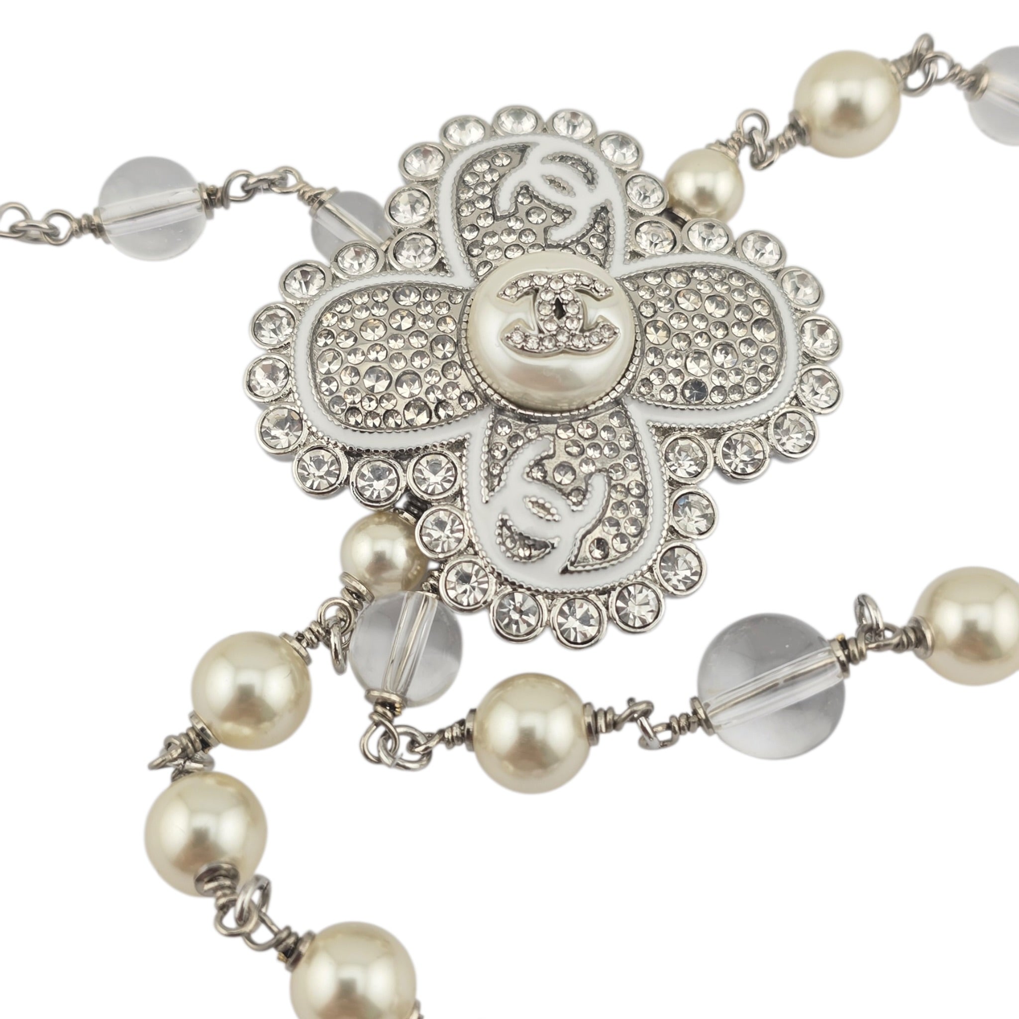 Chanel CC Silver Large Pendant Necklace 25C CHANEL