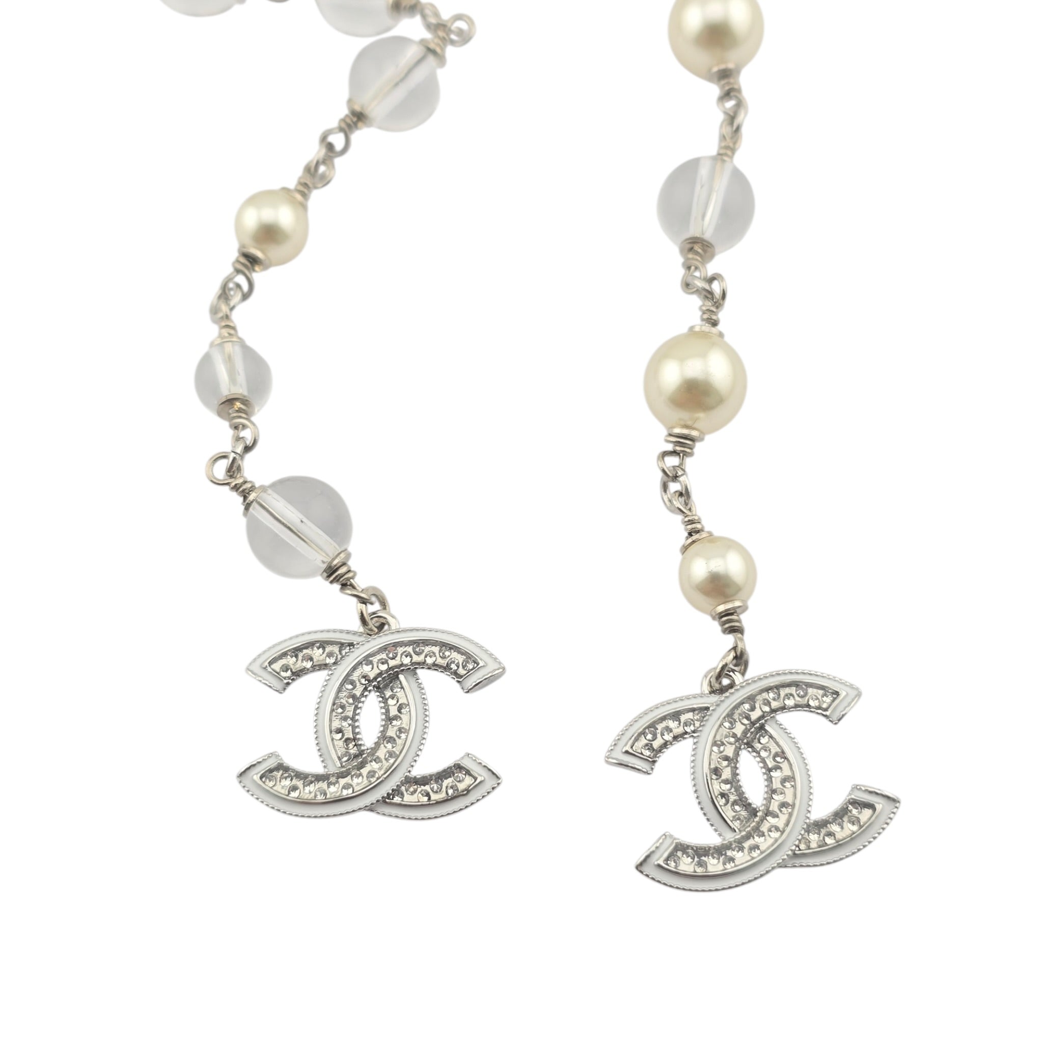 Chanel CC Silver Large Pendant Necklace 25C CHANEL