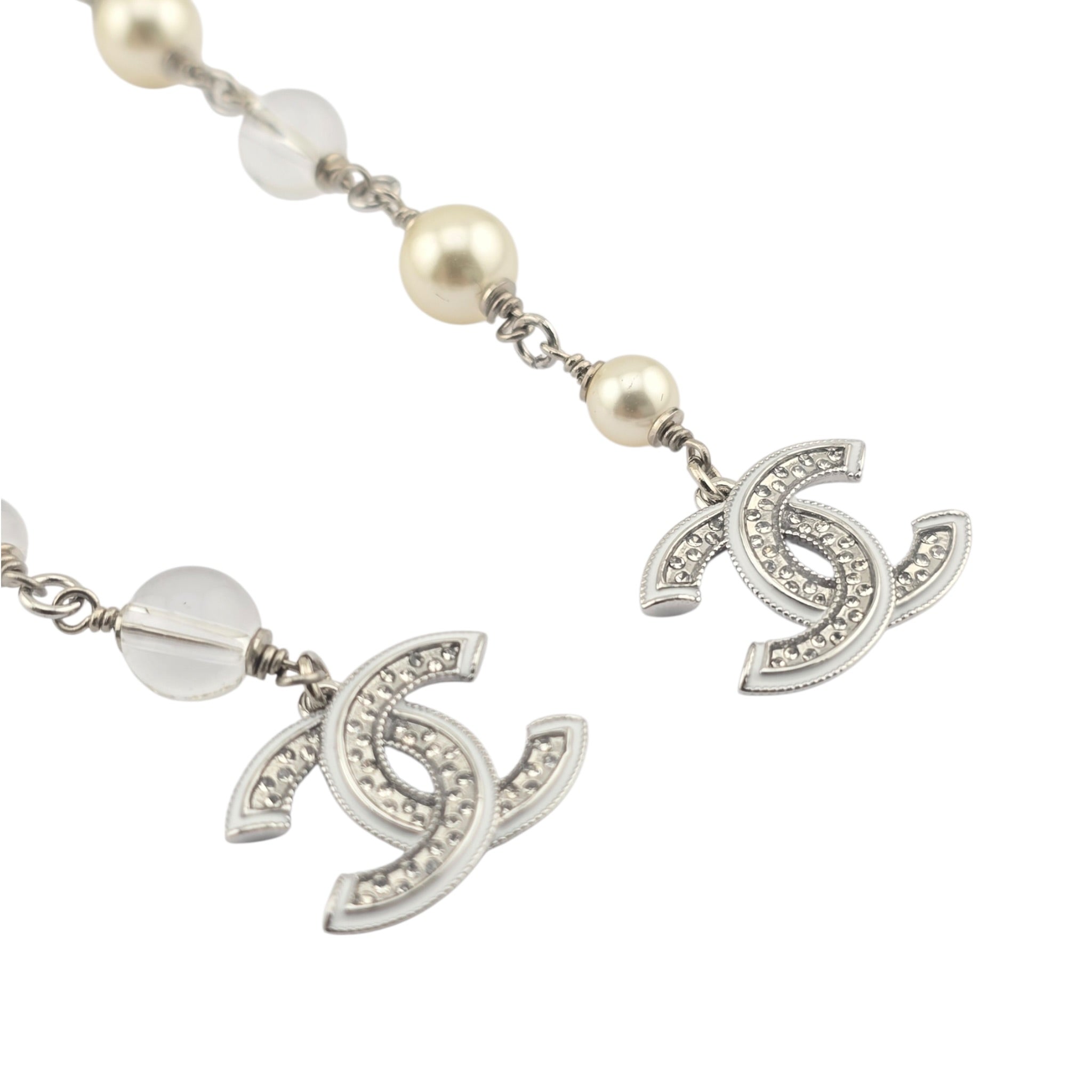 Chanel CC Silver Large Pendant Necklace 25C CHANEL