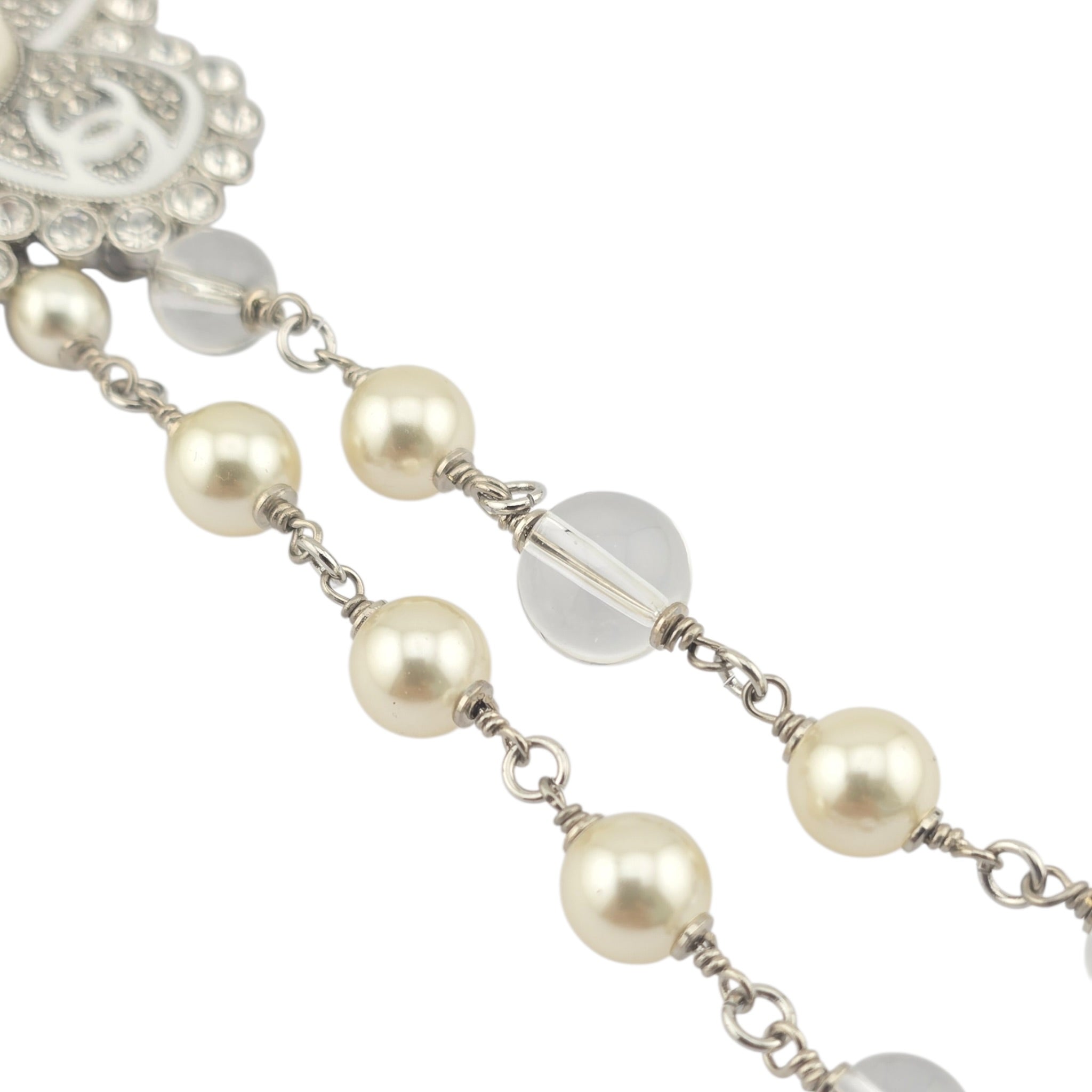 Chanel CC Silver Large Pendant Necklace 25C CHANEL