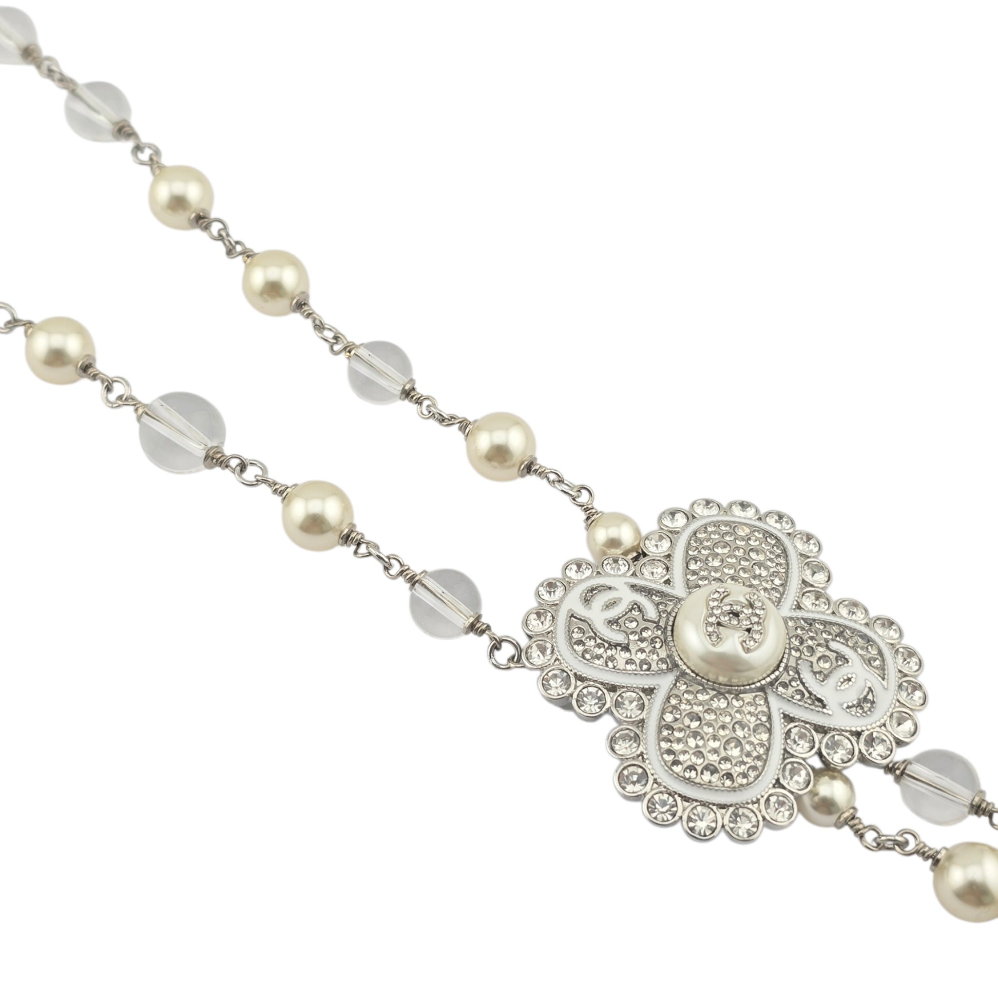 Chanel CC Silver Large Pendant Necklace 25C CHANEL