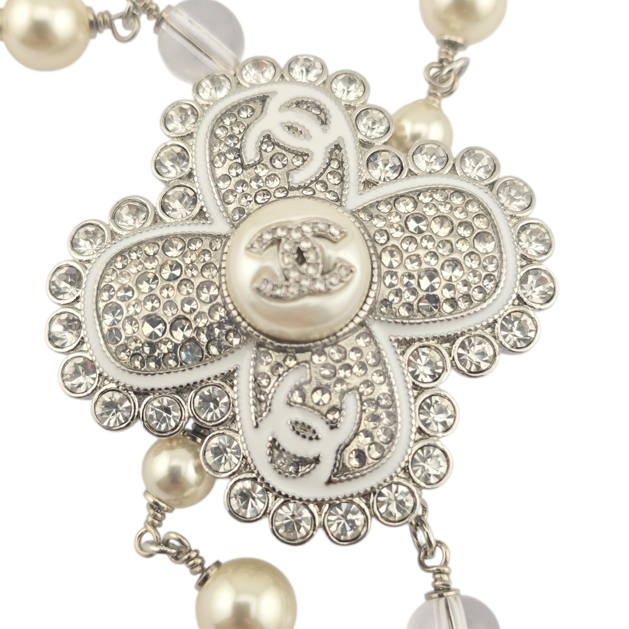 Chanel CC Silver Large Pendant Necklace 25C CHANEL