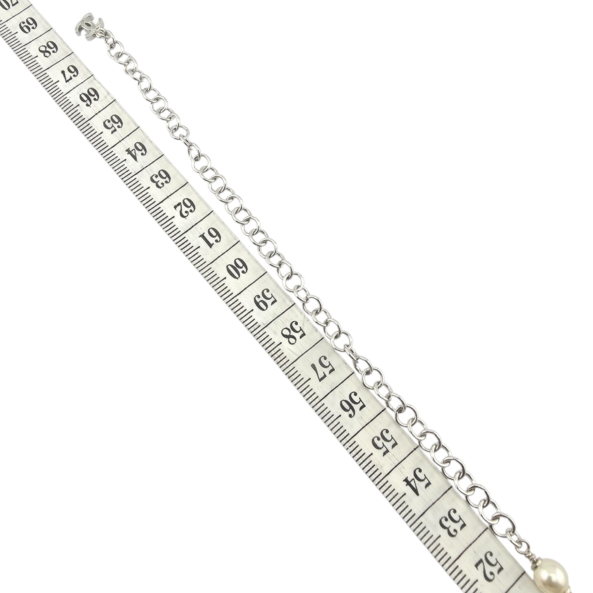 Chanel CC Silver Large Pendant Necklace 25C CHANEL