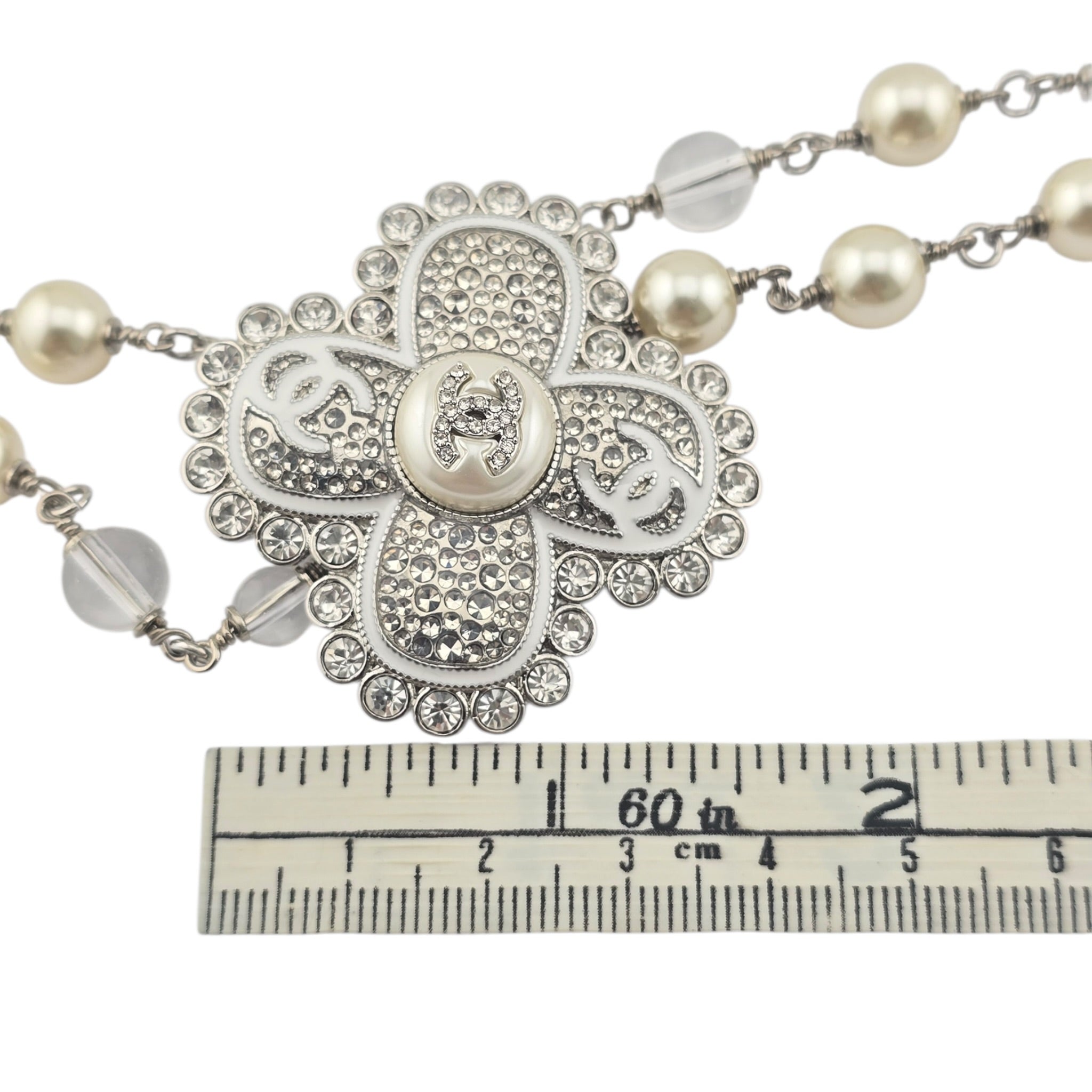 Chanel CC Silver Large Pendant Necklace 25C CHANEL