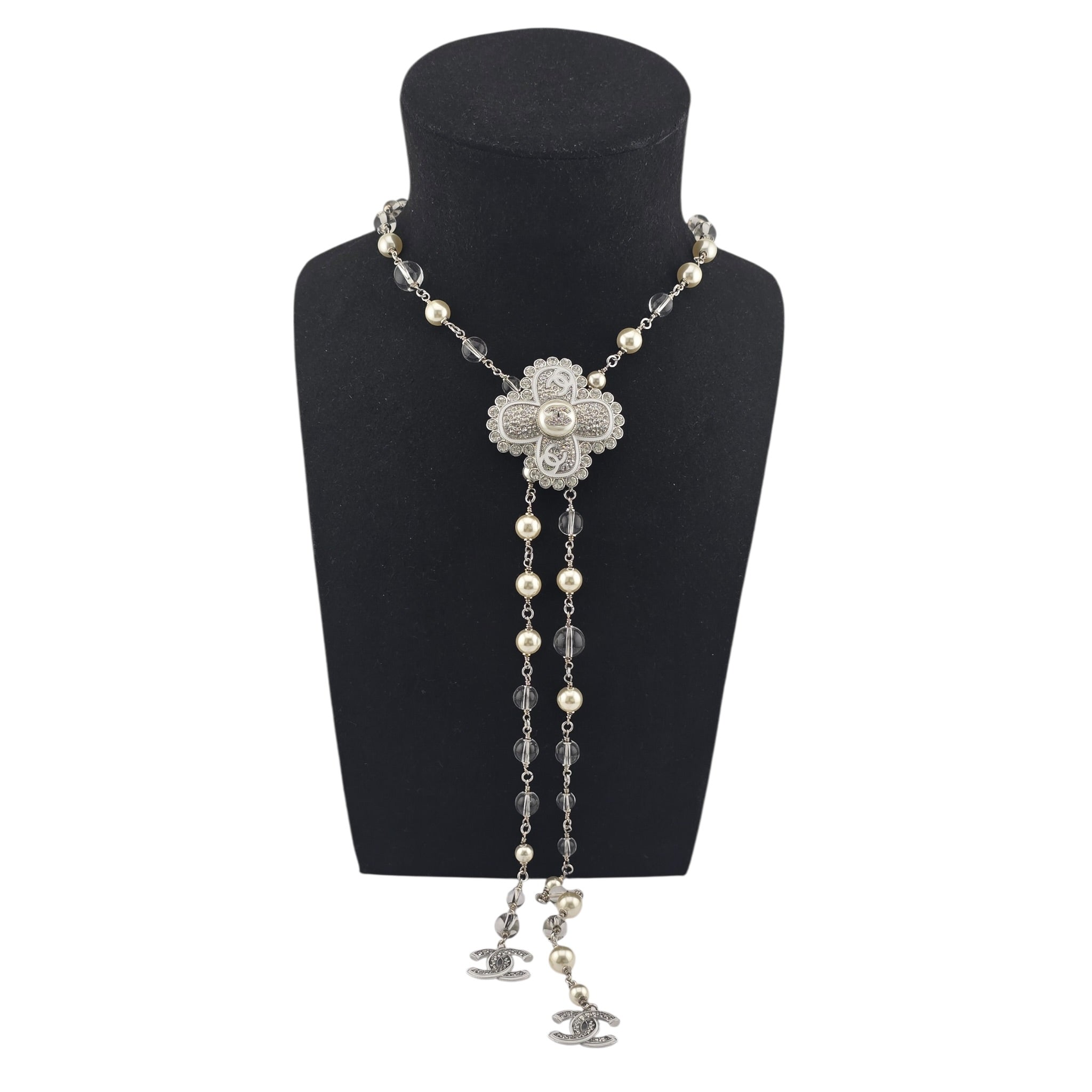 Chanel CC Silver Large Pendant Necklace 25C CHANEL