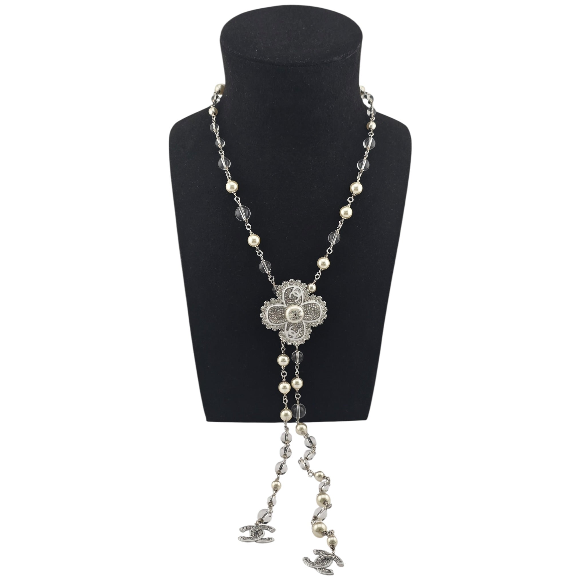 Chanel CC Silver Large Pendant Necklace 25C CHANEL