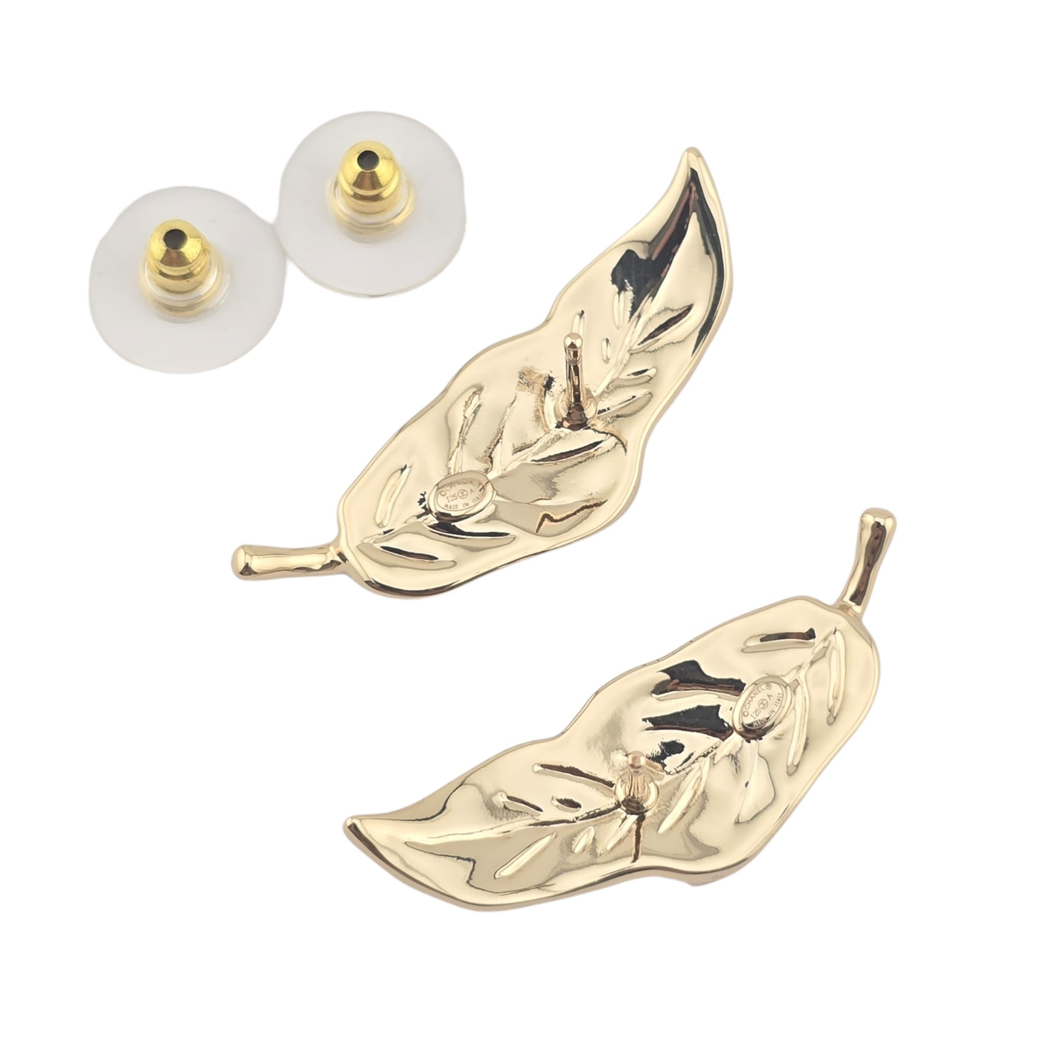 Chanel CC Gold Leaf Earrings 2026 CHANEL