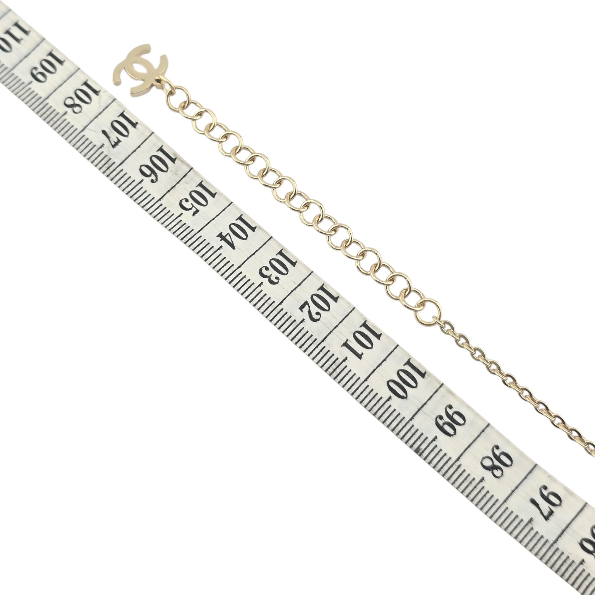 Chanel CC Pink Camellia Flower Resin Denim Long Necklace 2026 CHANEL