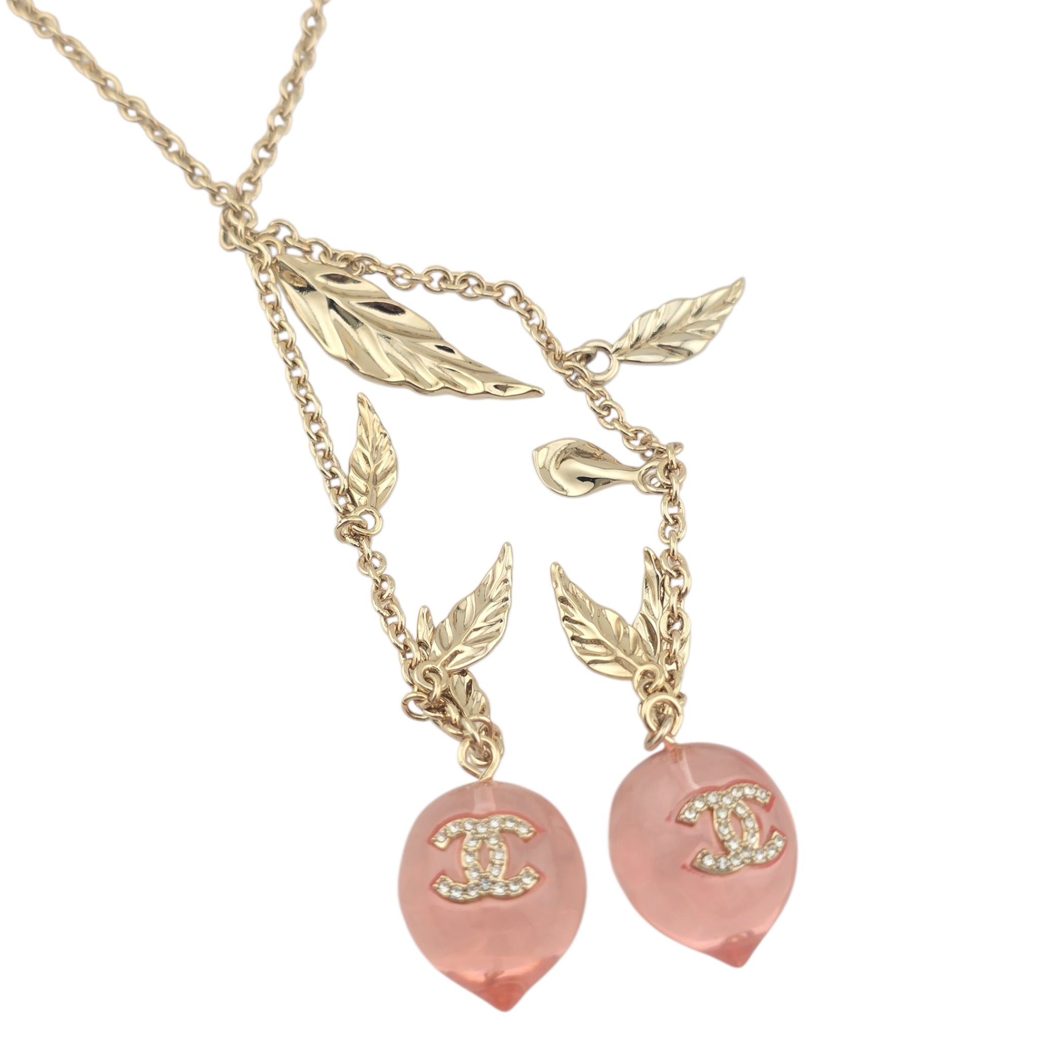 Chanel CC Pink Resin Pendant Necklace 25SS CHANEL